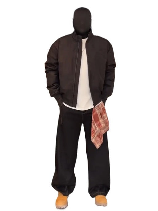 Black Padded Flight Jacket   FE0253