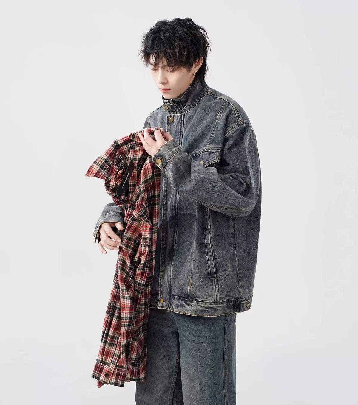 Men’s Vintage Washed Denim Jacket  FE0322