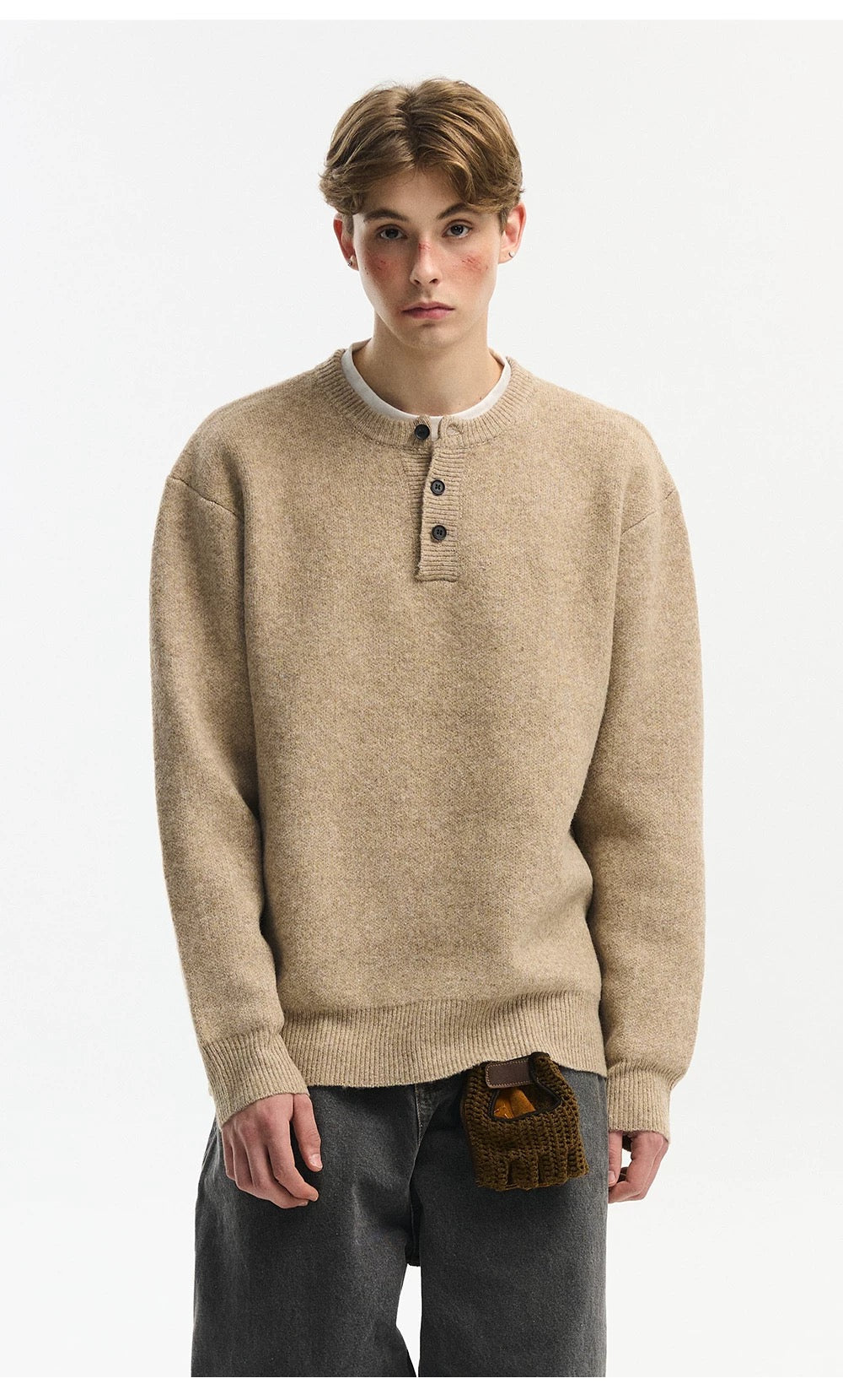 Men’s American Streetwear Loose Knit Sweater   FE0390