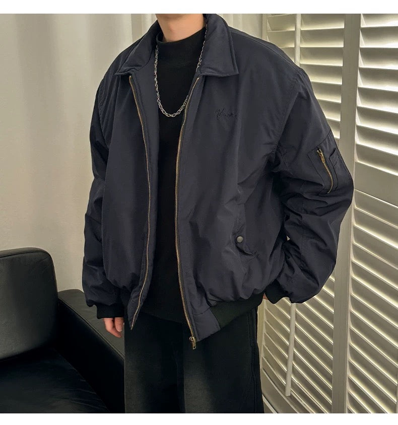 Men’s Vintage Bomber Puffer Jacket  FE0299