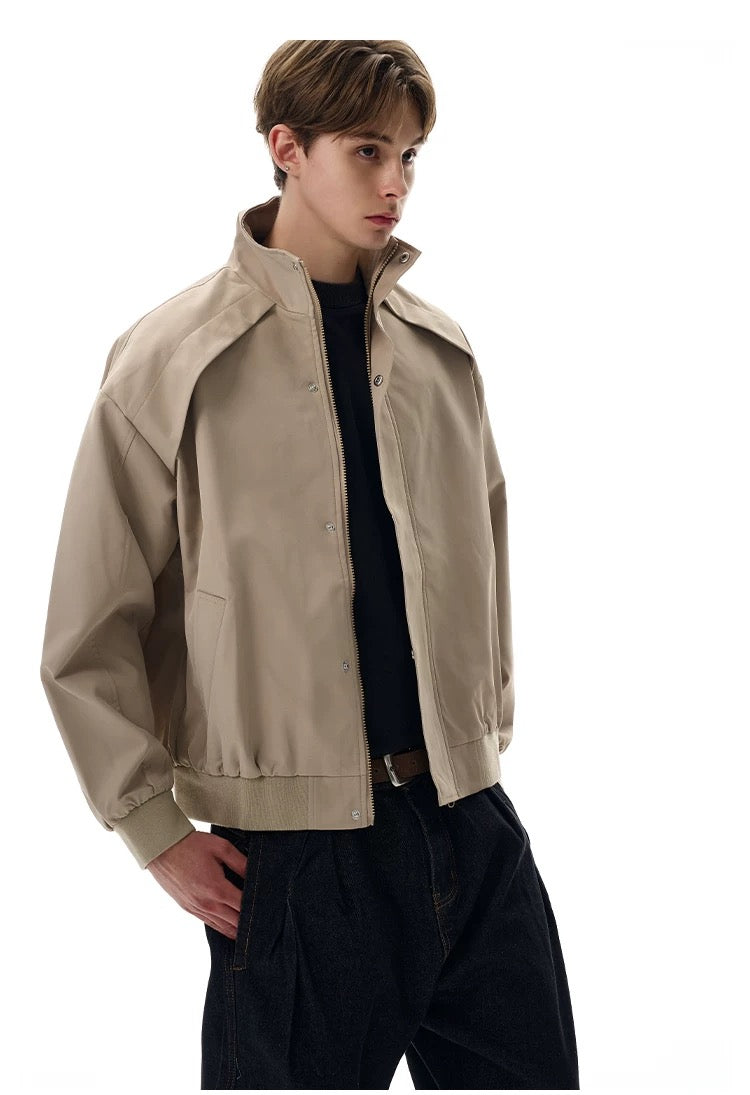 Men’s Clean-Fit Deconstructed Jacket – American Retro Oversized Street Outerwear FE0038
