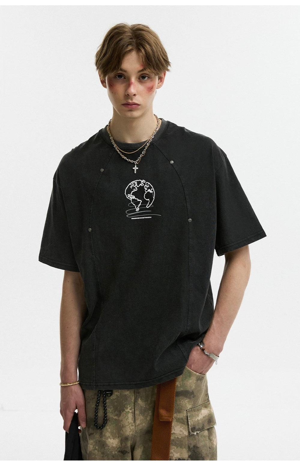 Men’s Solid Color Short-Sleeve T-Shirt   FE0388