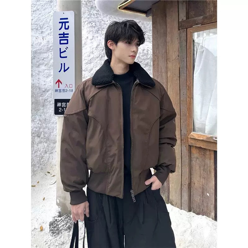 Men’s Short Retro Jacket with Removable Collar   FE0076
