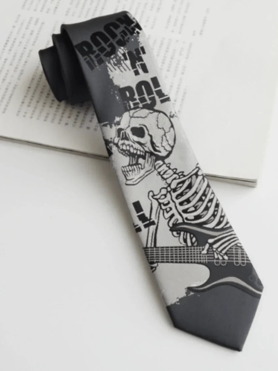 DARK GRAY SKULL TIE TREND   FA114