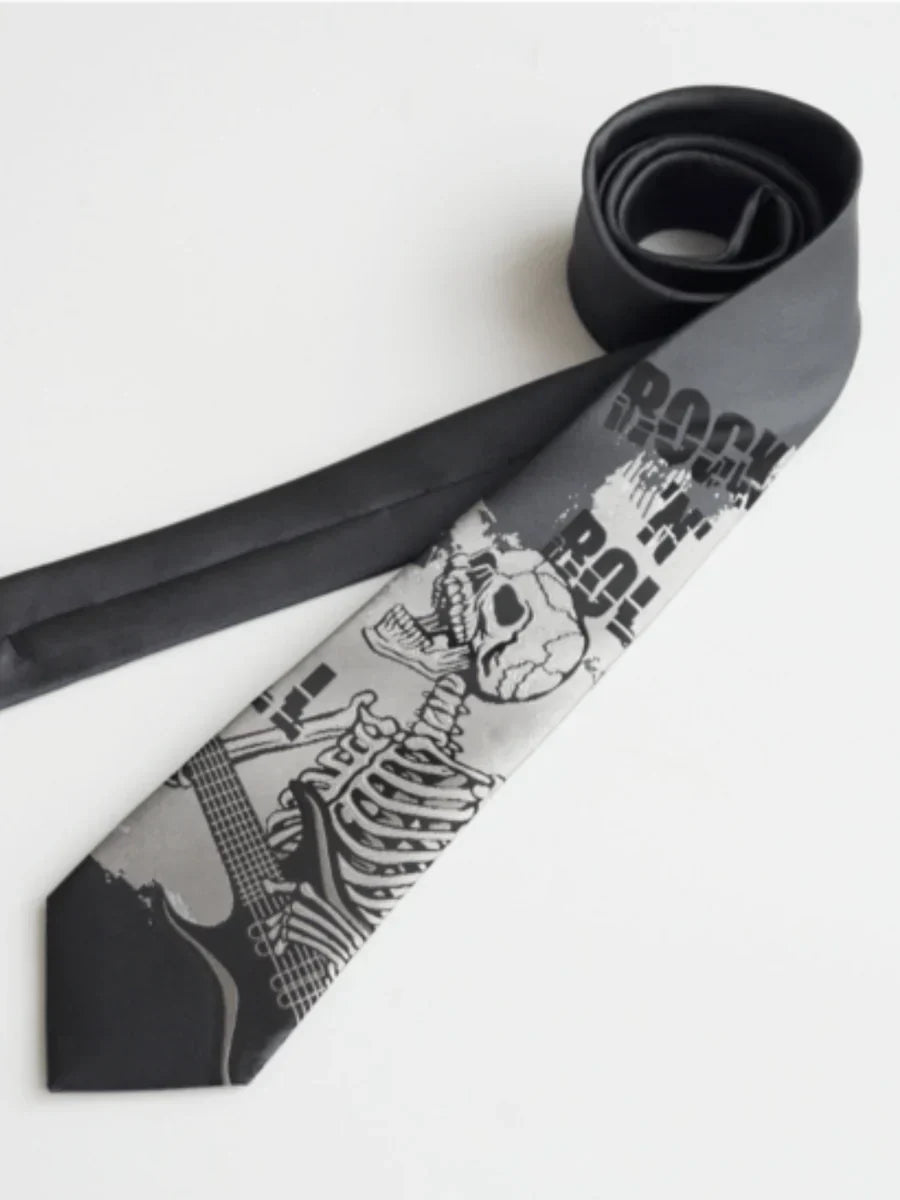 DARK GRAY SKULL TIE TREND   FA114