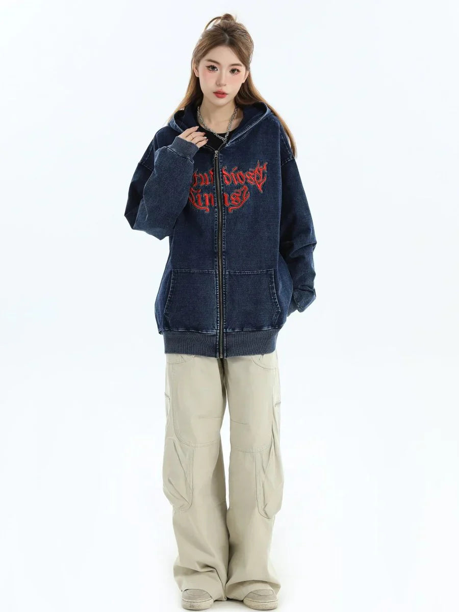 GOTHIC LETTER LOGO DENIM JACKET   FE0122