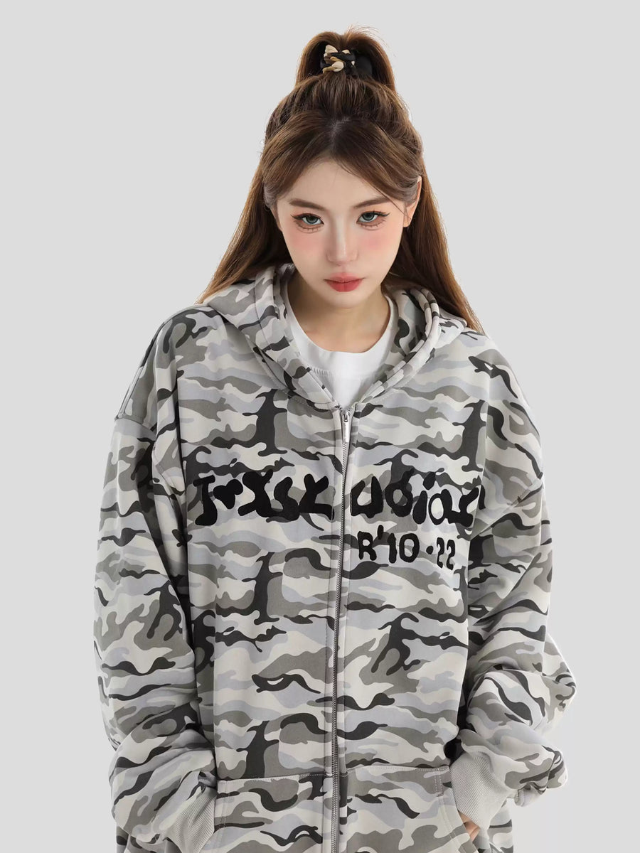 [INSstudios] FULL PRINT CAMOUFLAGE JACKET FE0483