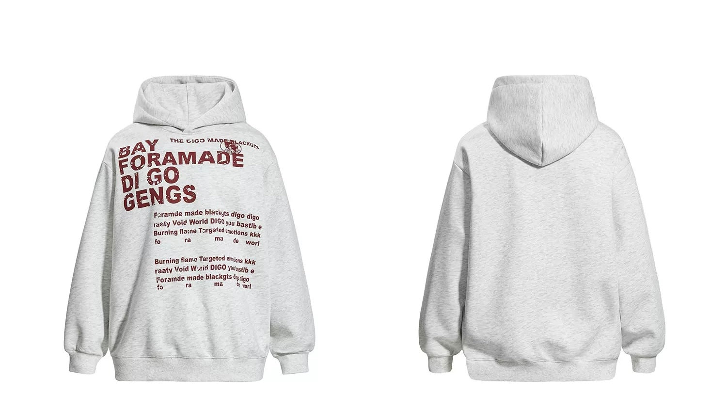 Men’s Vintage Minimalist Hoodie – American Retro Streetwear Pullover with Unique Design  FE0024