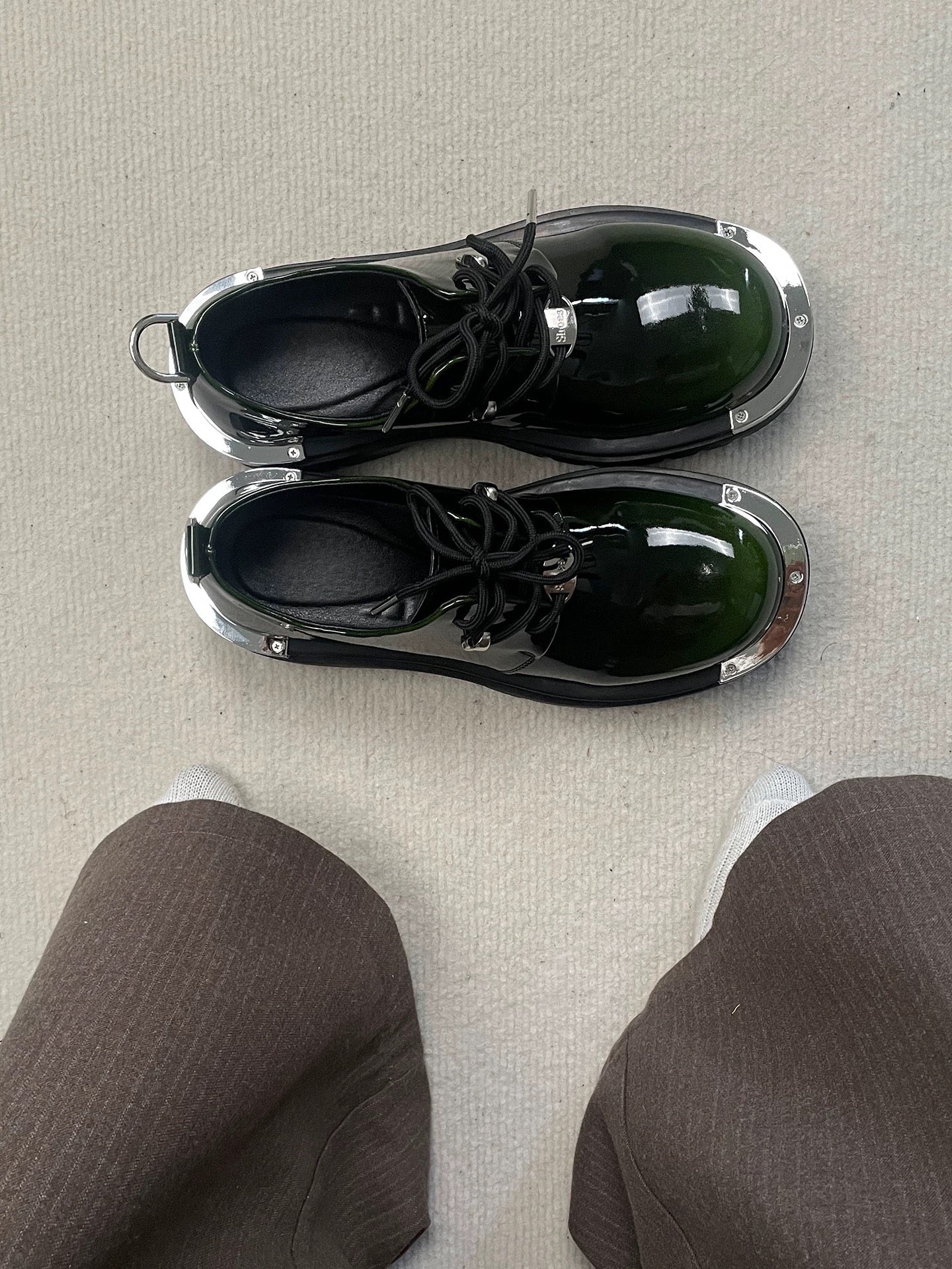 Men’s Patent Leather Chunky Derby Loafers Slip-On Dress Shoes Thick Sole Elevator Casual Business Shoes S0014