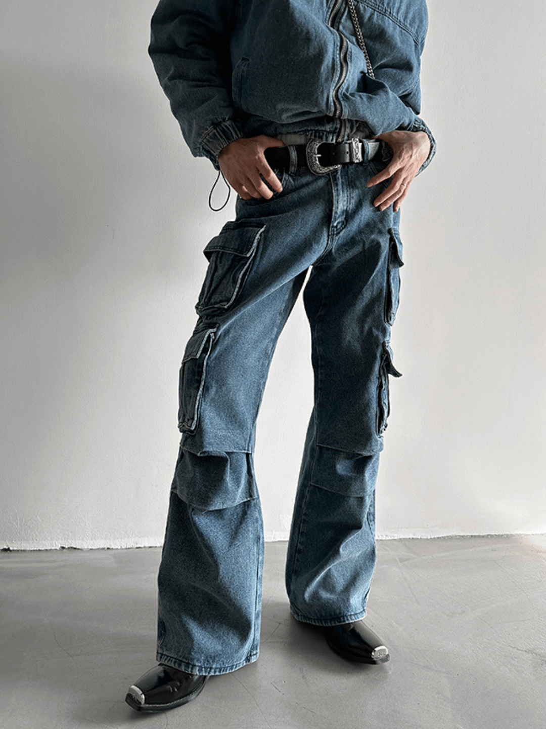 [GENESISBOY] Heavy Wash Multi-Pocket Jeans   FE0424