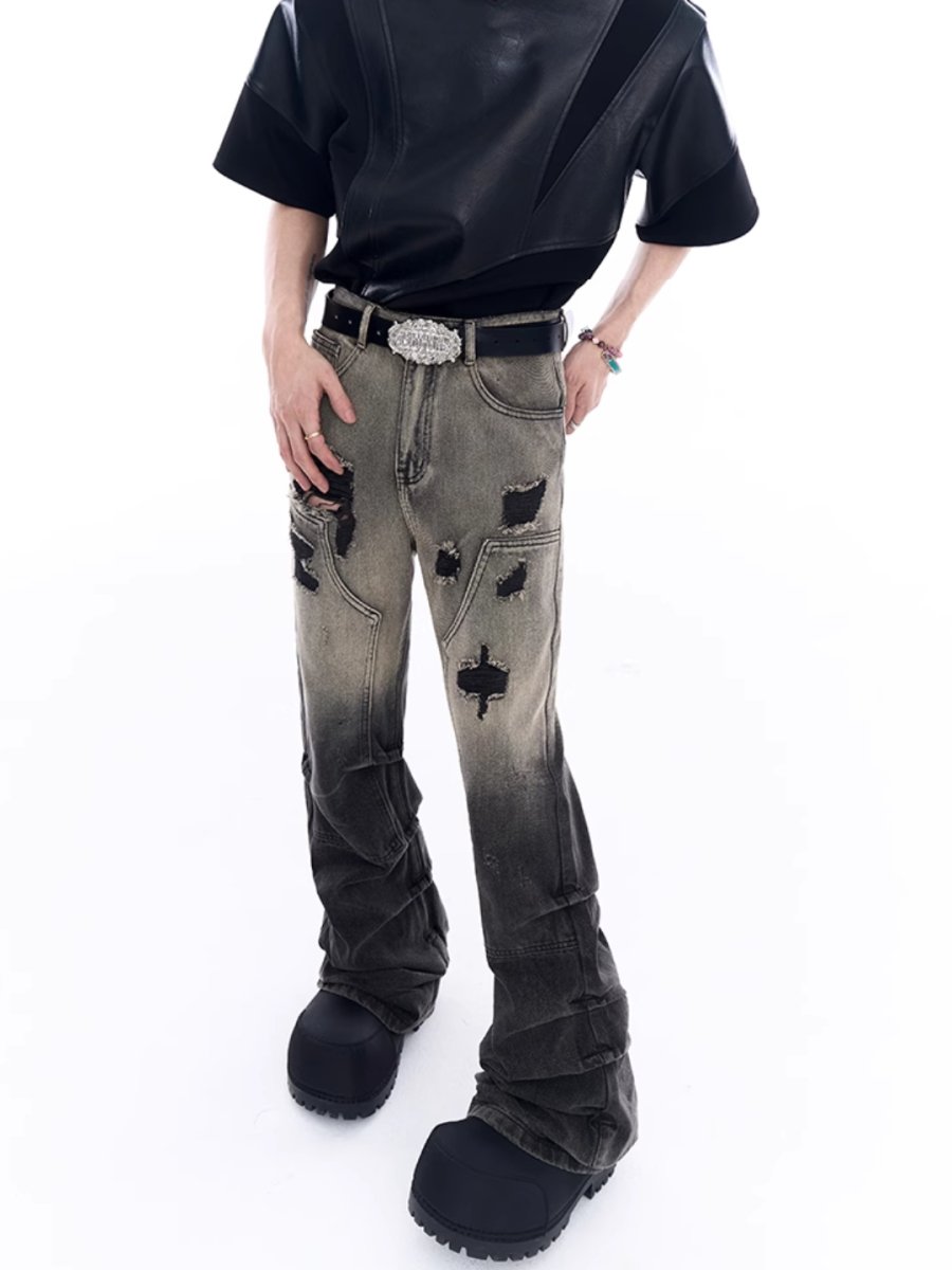 damage denim pants  FE0433