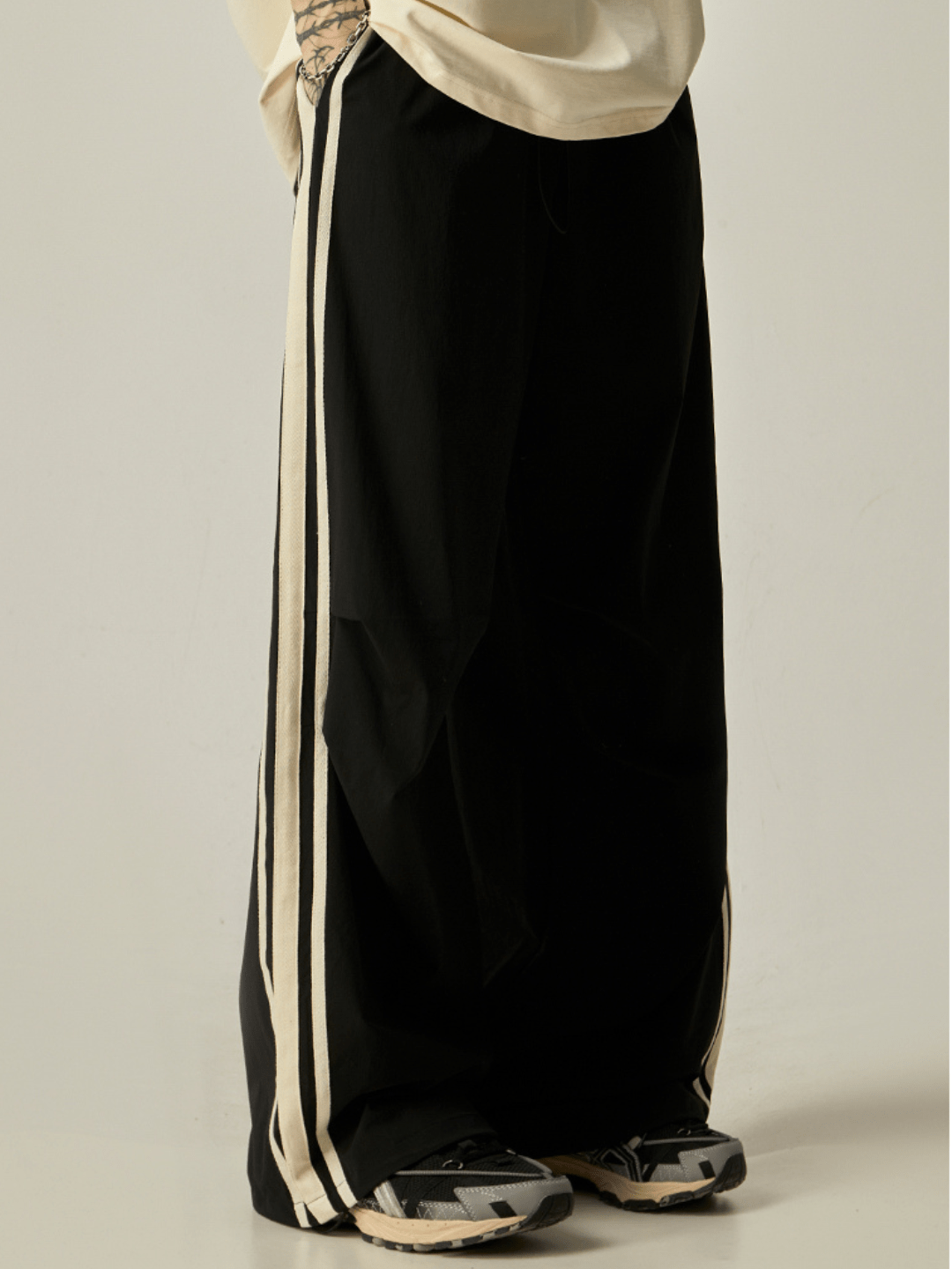 Striped loose wide-leg casual pants FE0682