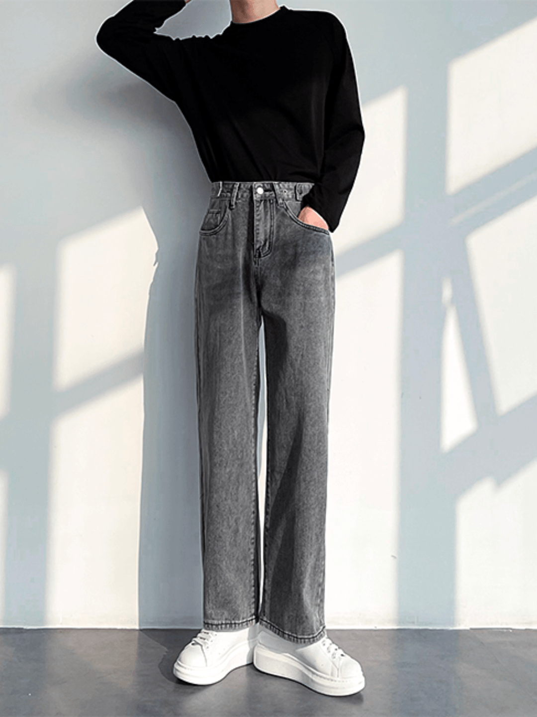 [HOHO] Loose Straight Denim Pants  FE0423