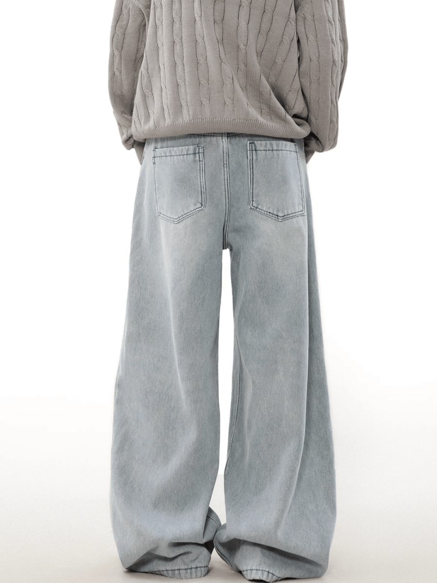 loose straight washed jeans FE0442