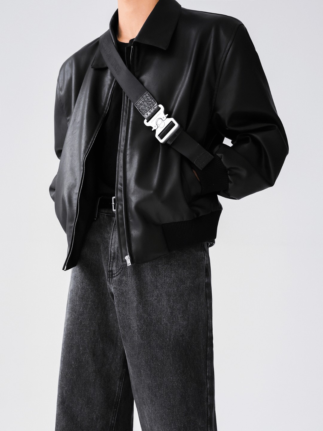 [HOHO] Dumb black leather jacket FE0621