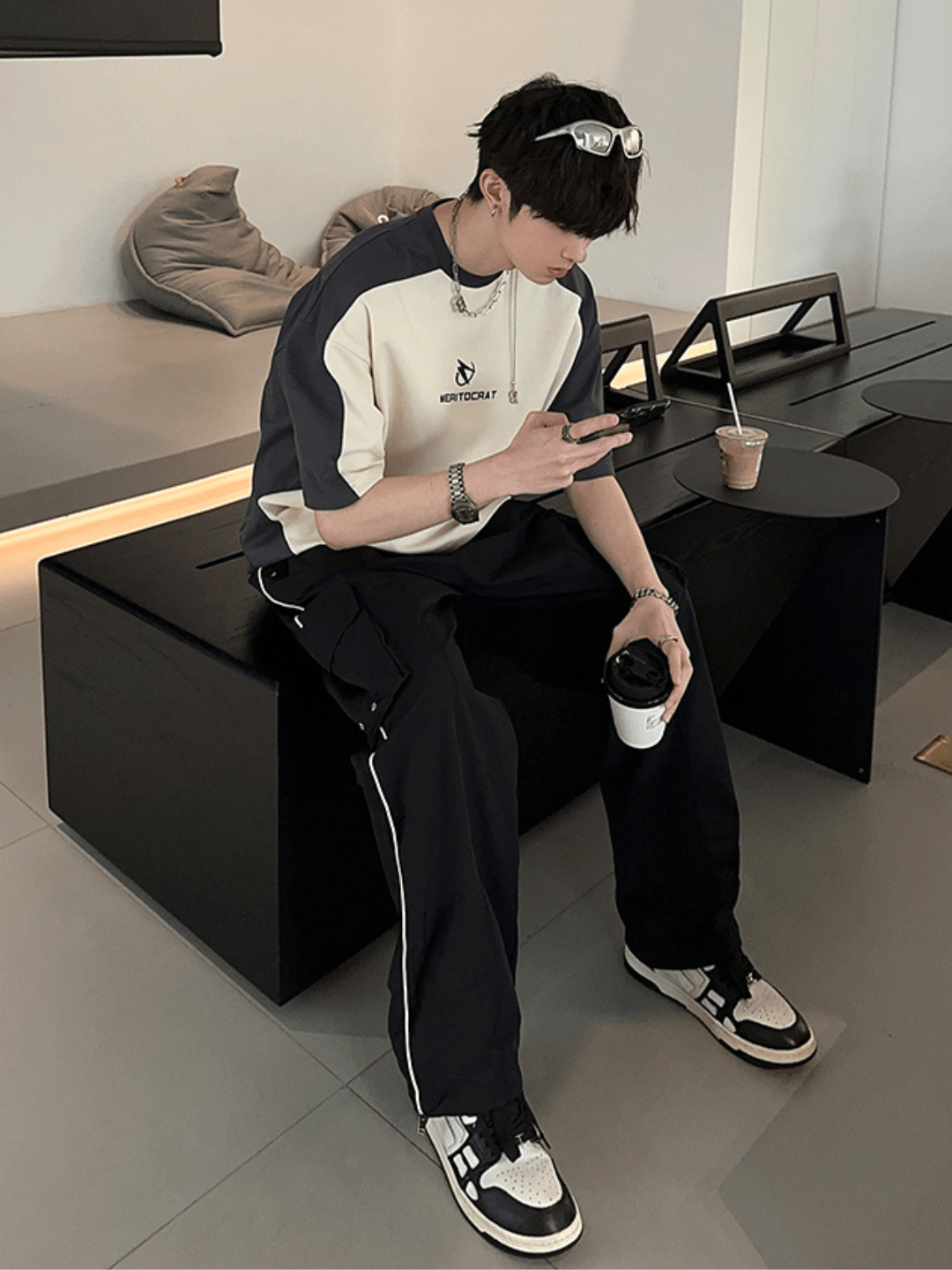 [JH HOMME] loose summer half-sleeve design t-shirt   FE0544