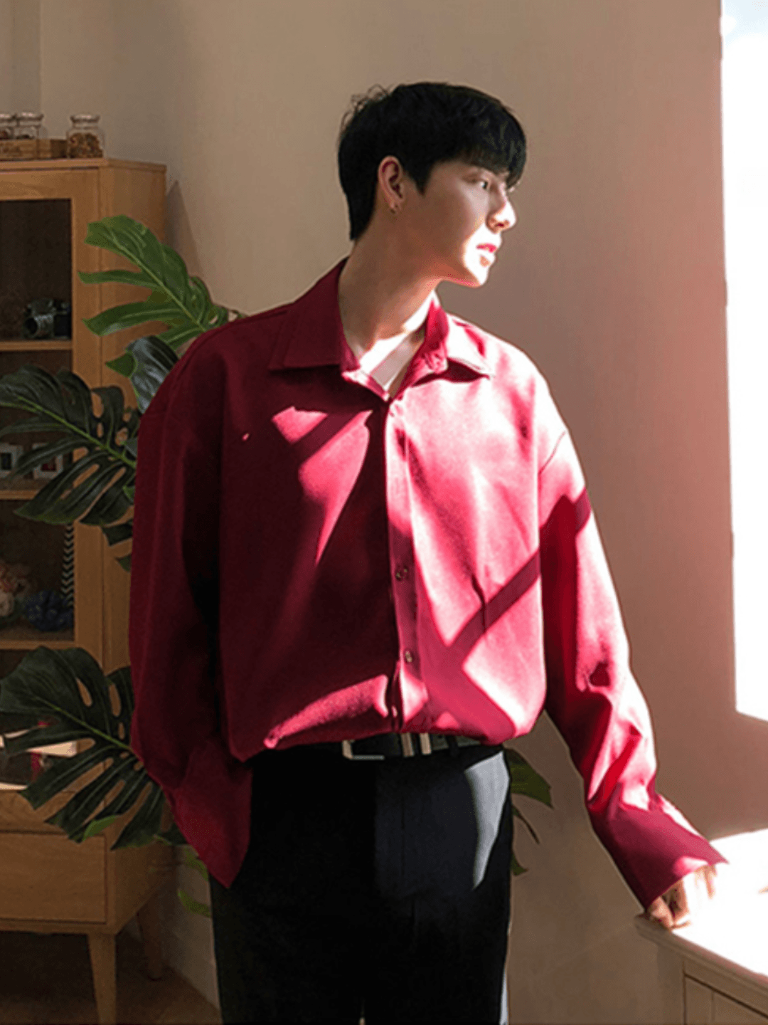 [DAVID&ME] Handsome Ice Silk Shirt   FE0558