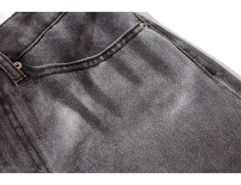 Men’s Smoke Washed Vintage Jeans – Distressed American Street Denim Pants   FE0311
