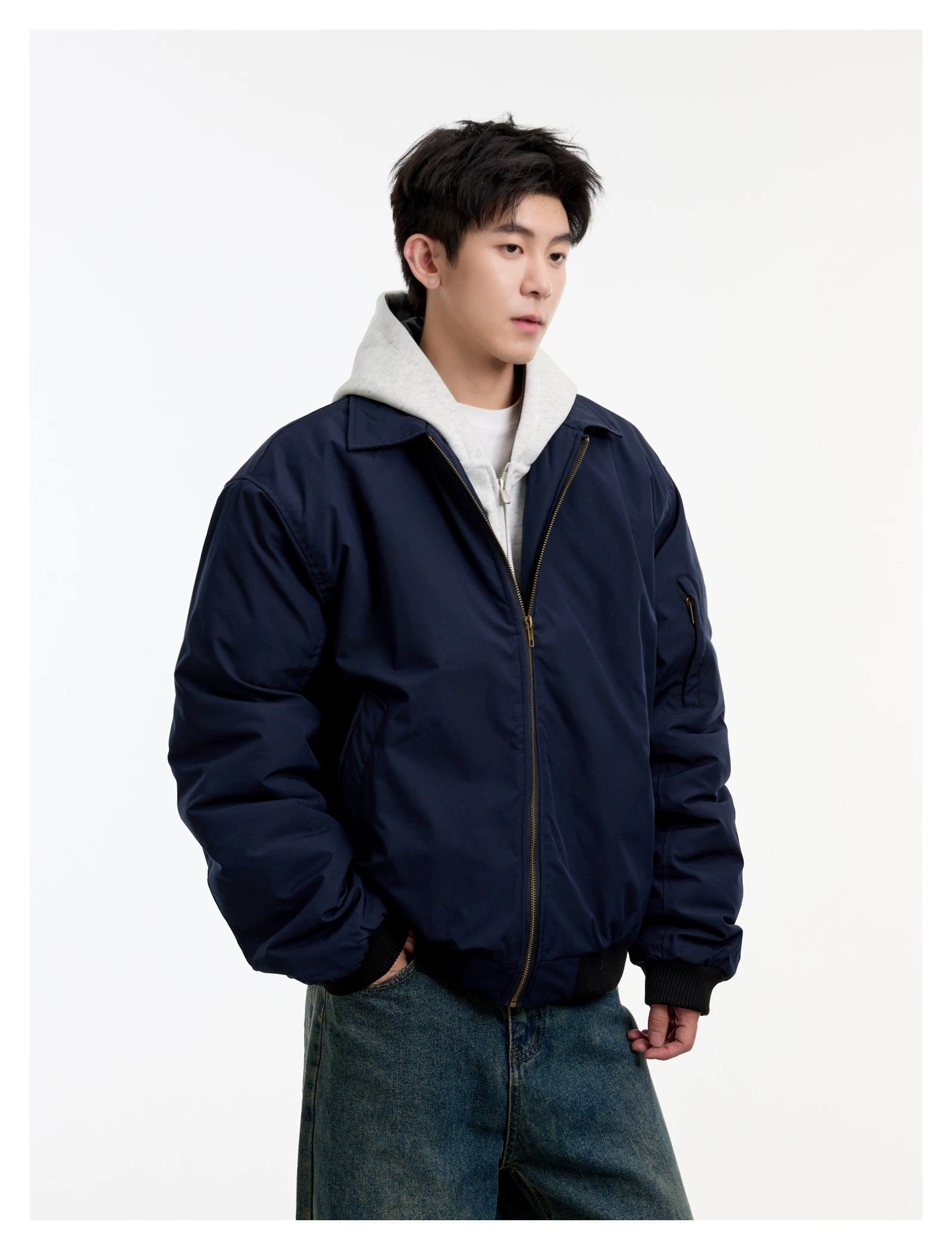 Men’s Vintage Bomber Puffer Jacket  FE0299