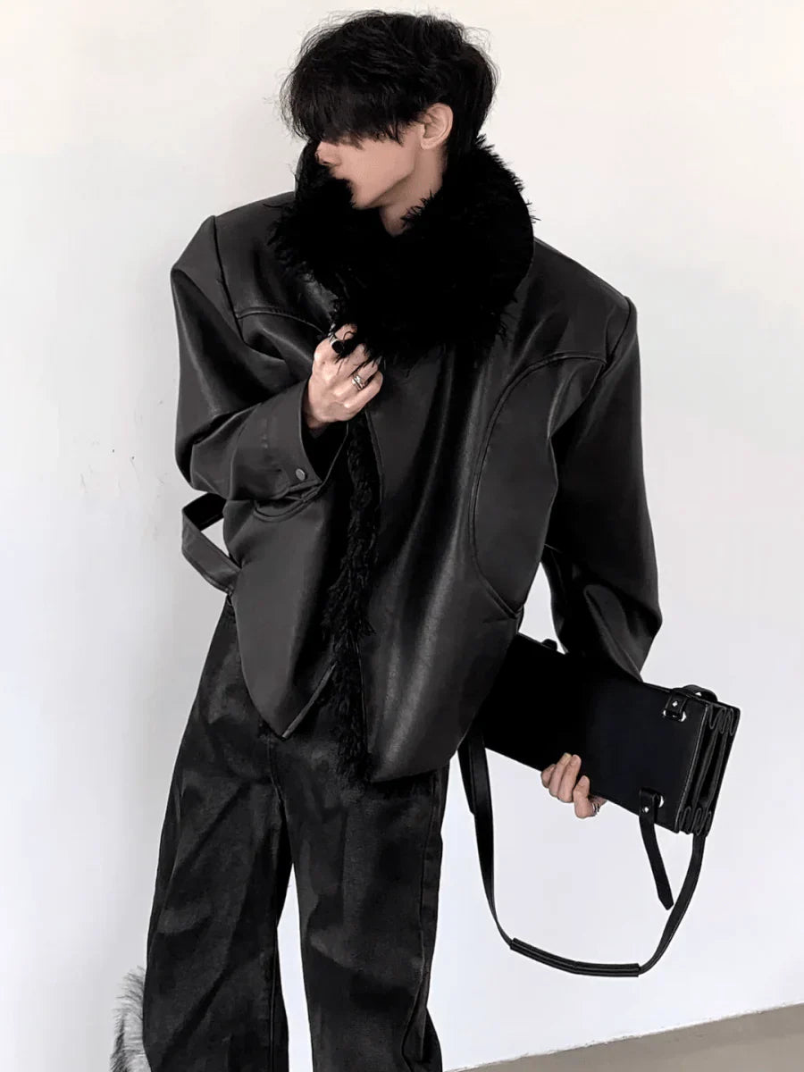 FUR LEATHER JACKET  FE0454