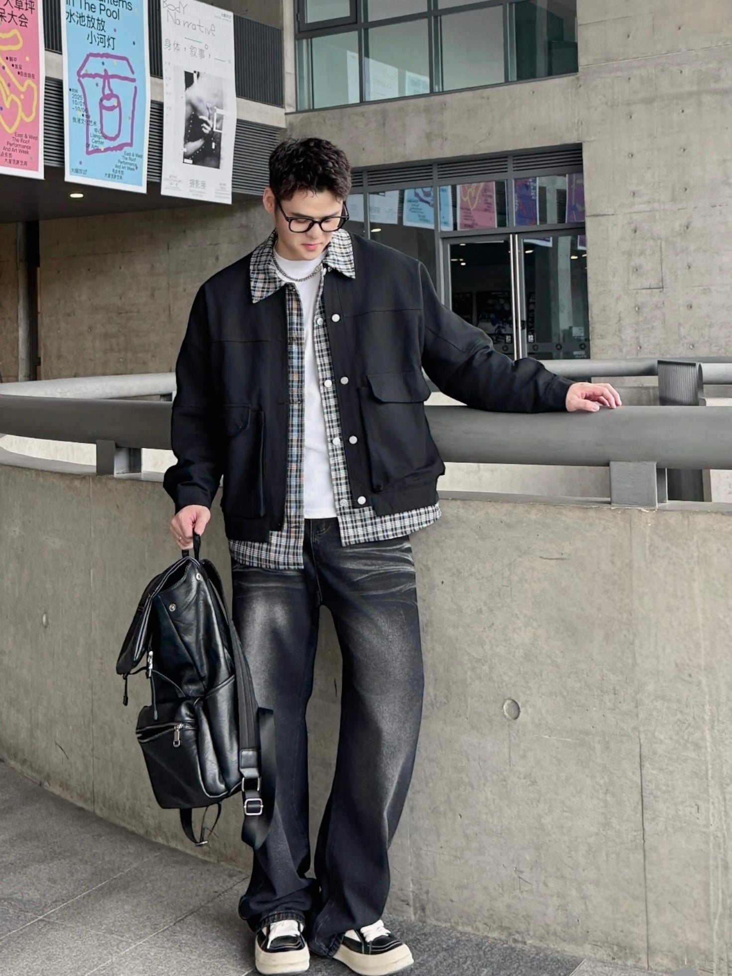WASHED DRAPE STRAIGHT JEANS   FE0137