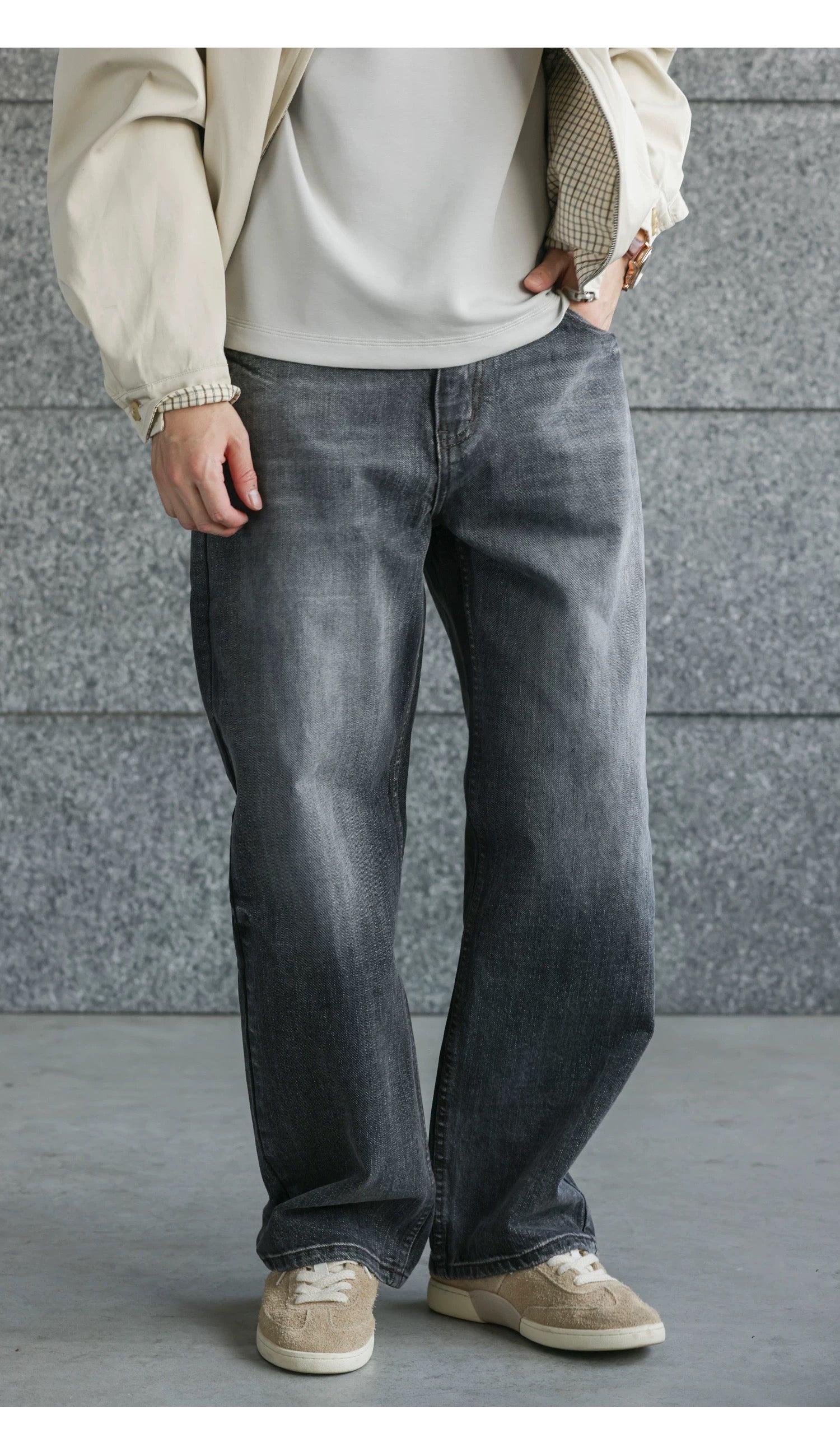 Men’s Retro American Raw Denim Jeans  FE0361