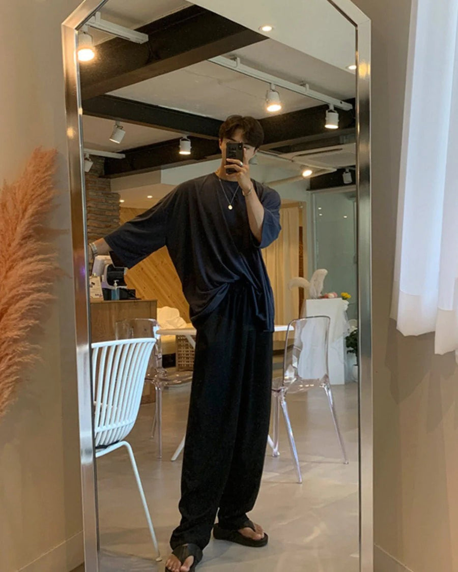 [MRCYC] COTTON LOOSE ROUND NECK HALF-SLEEVED T-SHIRT   FE0181
