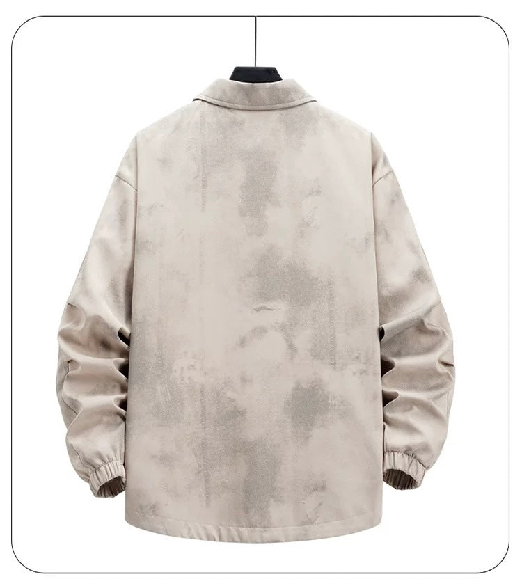Men’s Vintage Washed “Dirty Look” Jacket – American Retro Streetwear Outerwear  FE0290