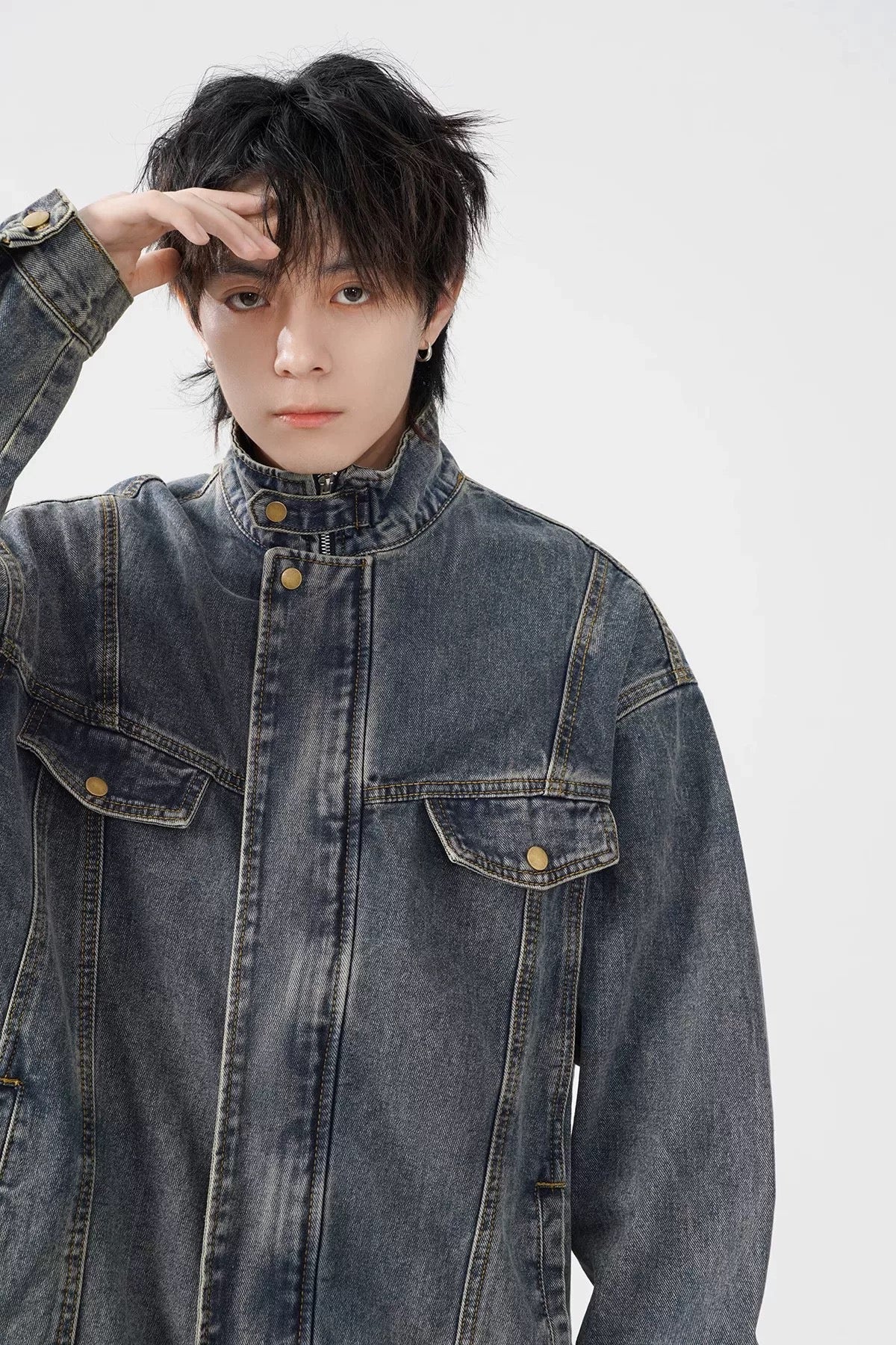 Men’s Vintage Washed Denim Jacket  FE0322