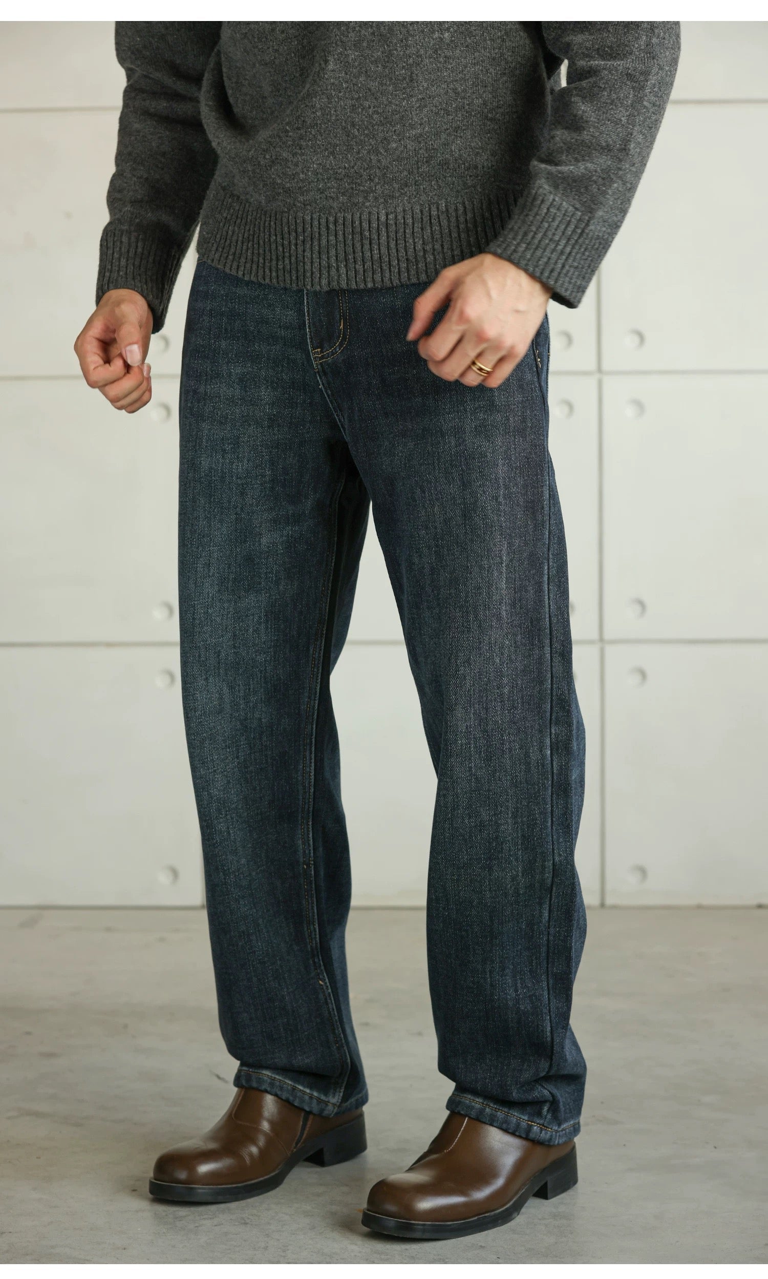 Men’s Retro American Raw Denim Jeans   FE0362
