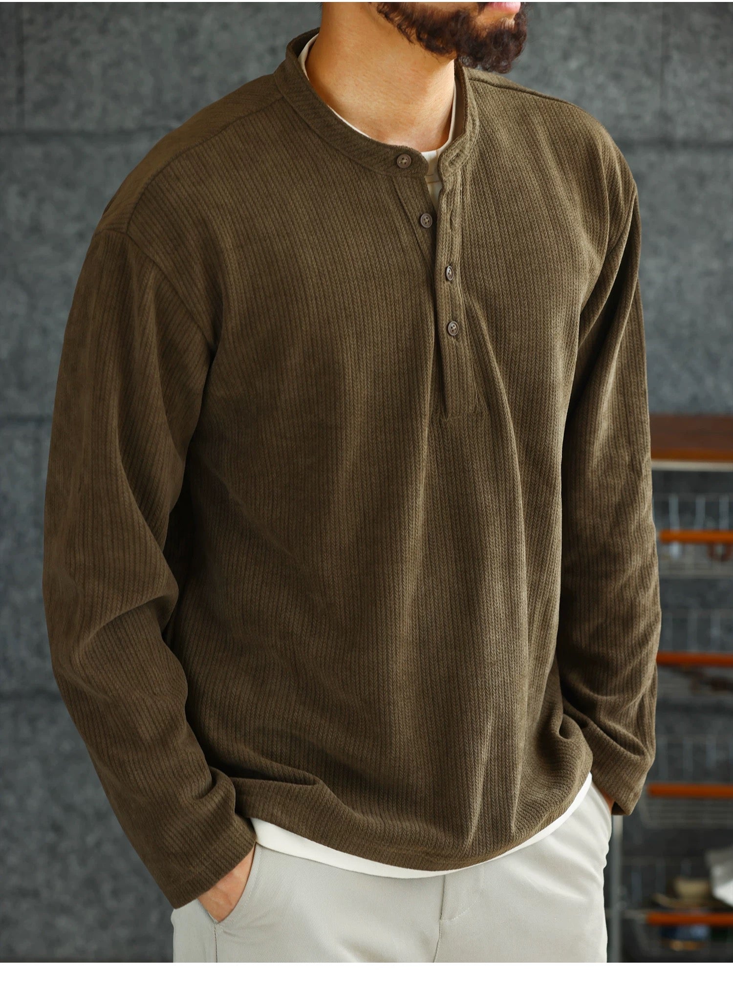 Men’s Classic Henley Tee  FE0360