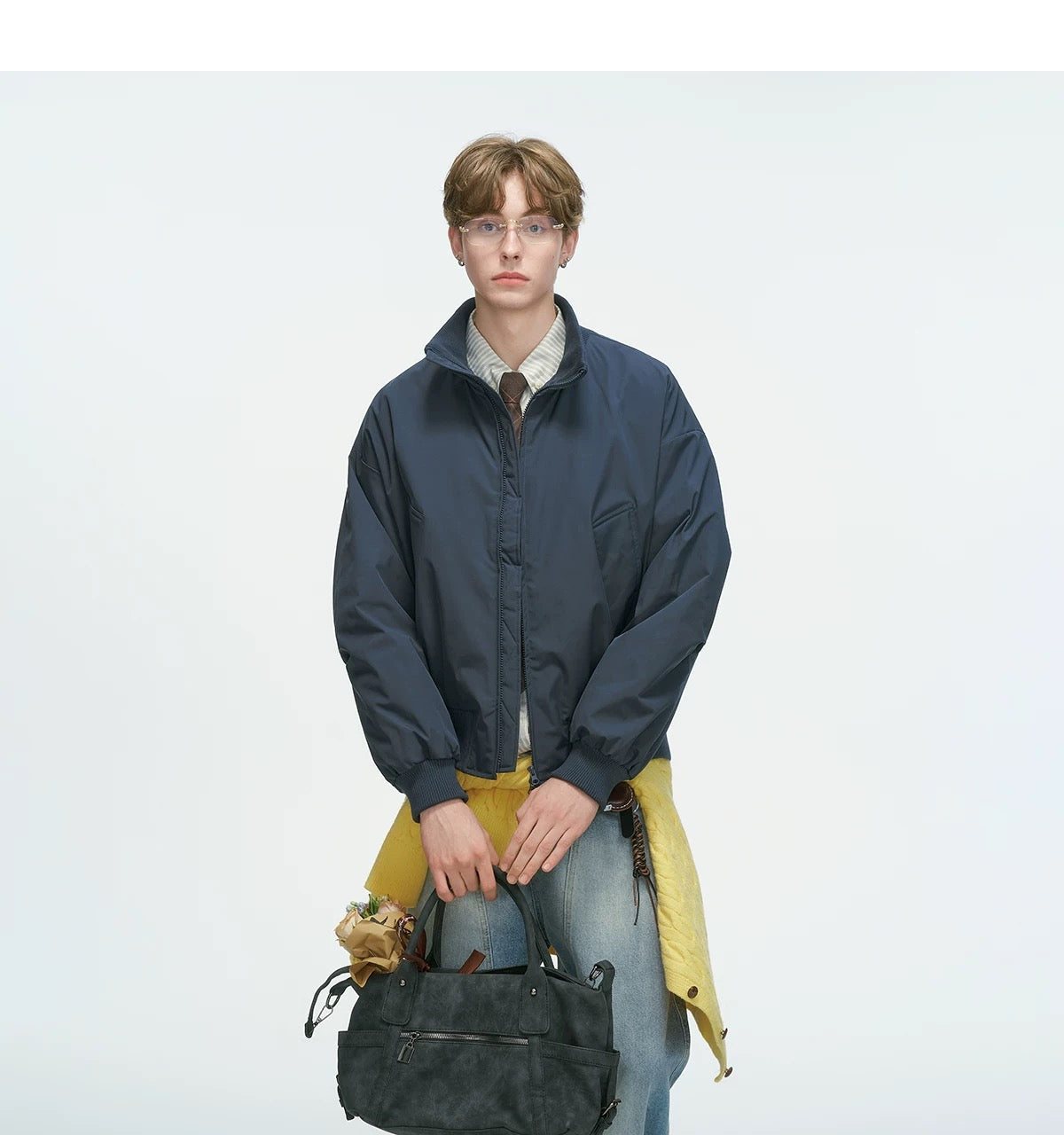 Stand Collar Down Jacket – Minimalist Warm Puffer for Winter Street Style   FE0073