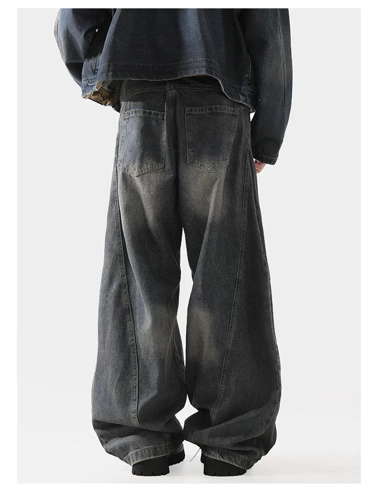 American Retro Wide-Leg Denim Pants  FE0307