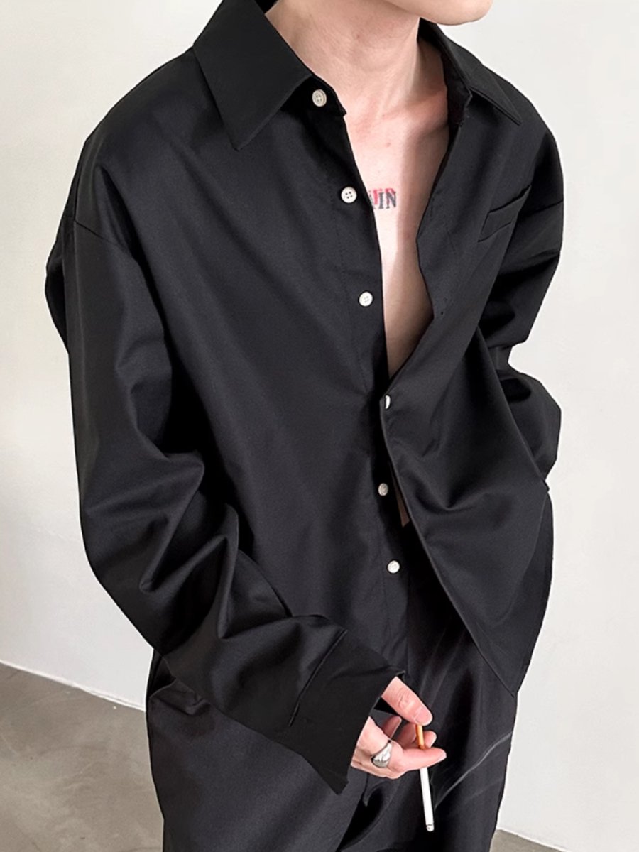 [GENESISBOY] short long-sleeved shirt  FE0555