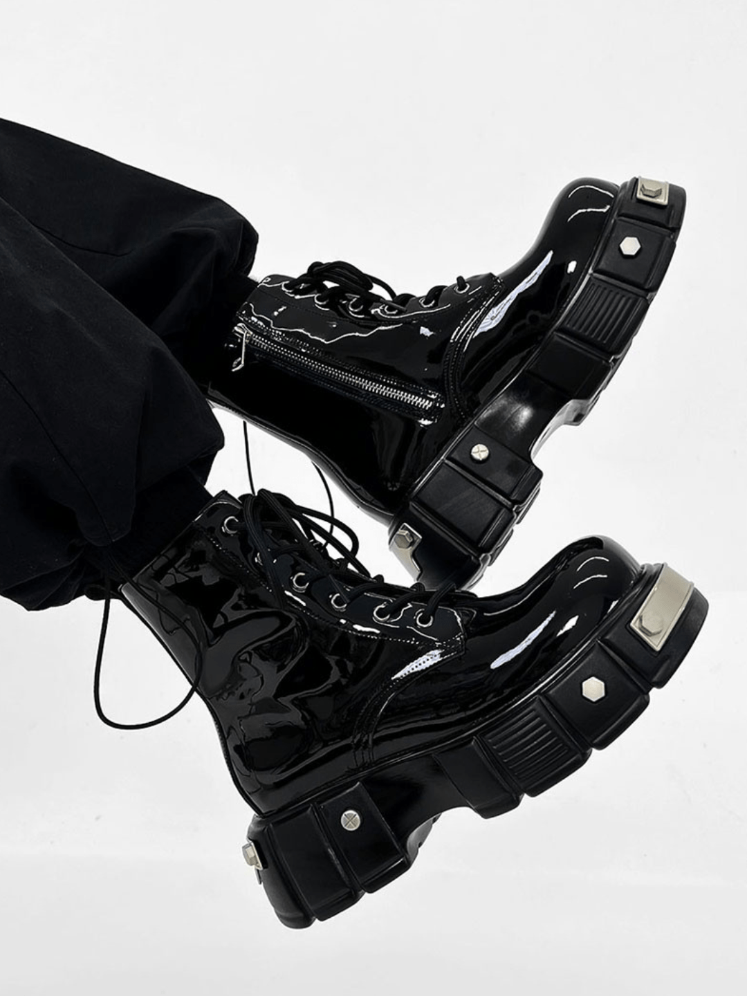 punk zipper biker boots S033