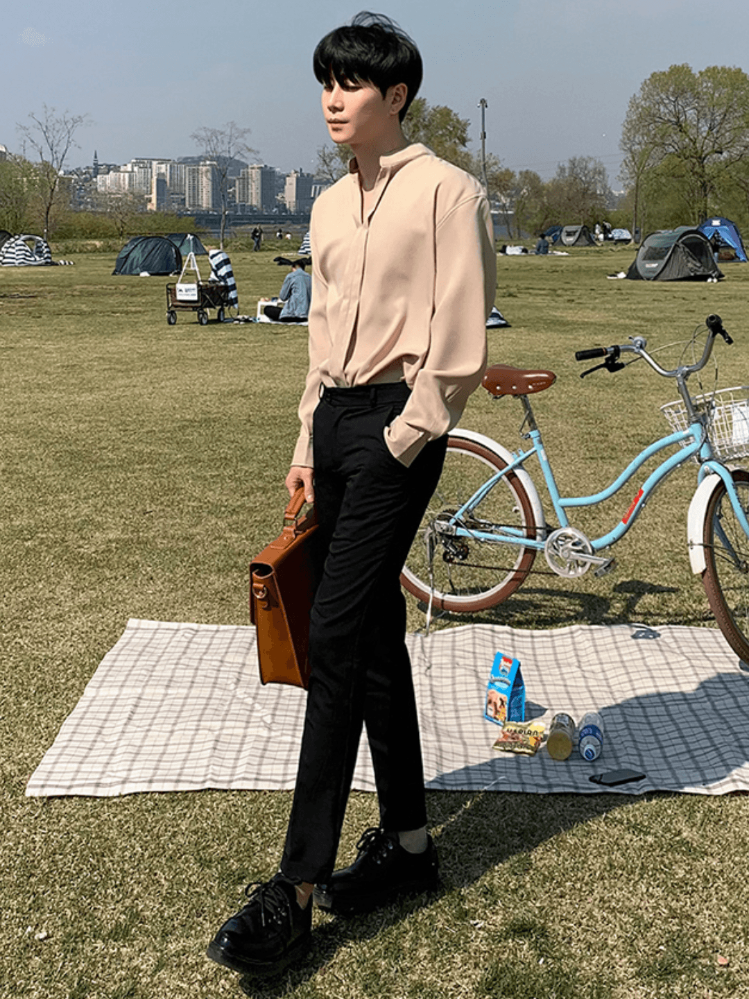 [MRCYC] Loose Silky Shirt   FE0556