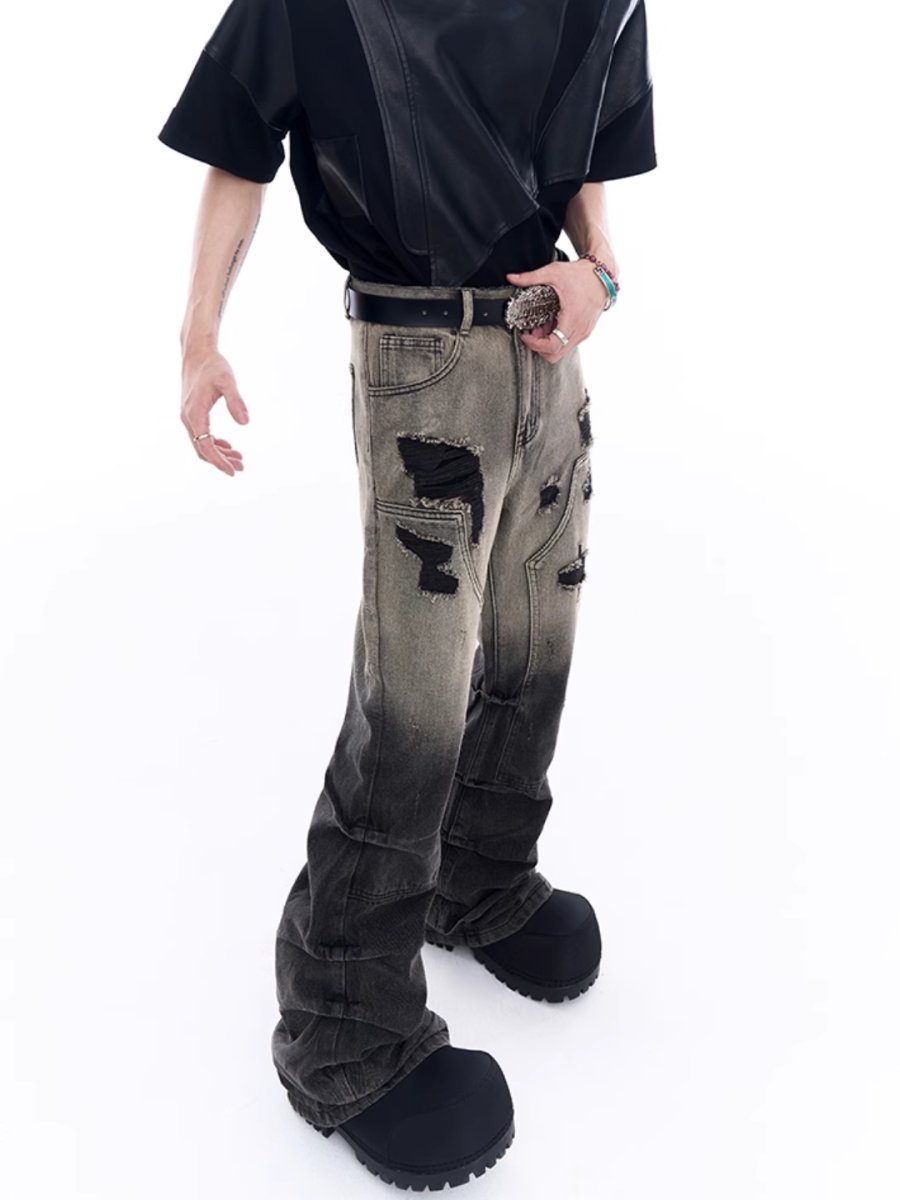 damage denim pants  FE0433
