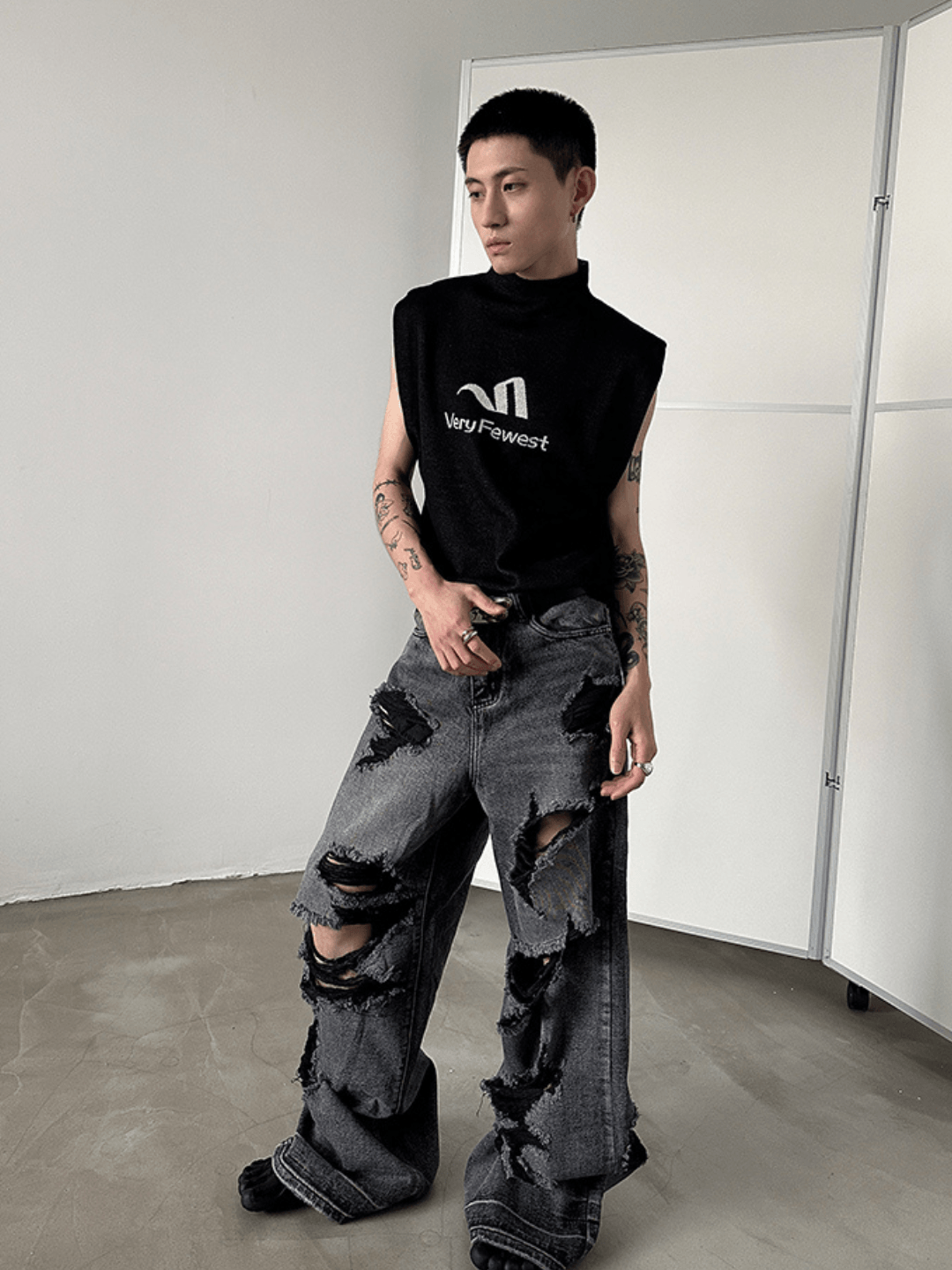 wash wide leg jeans FE0434