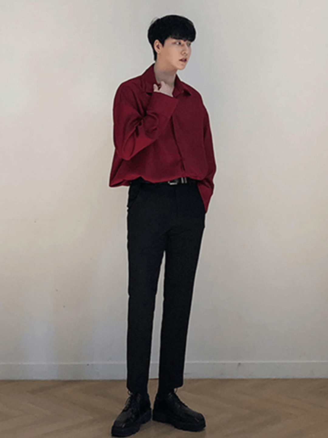 [DAVID&ME] Handsome Ice Silk Shirt   FE0558