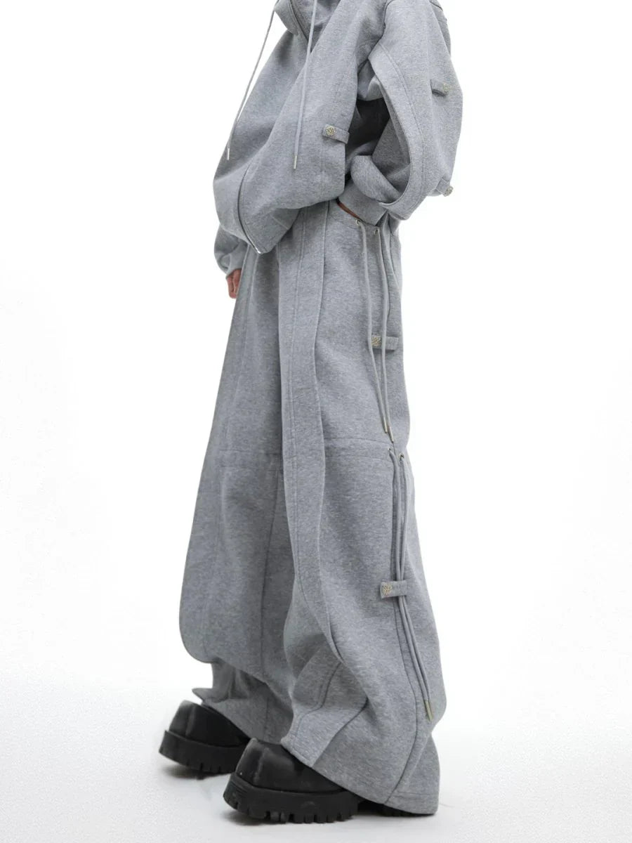 LOOSE HOODED SWEATER JACKET + BOTTOMS  FE0491