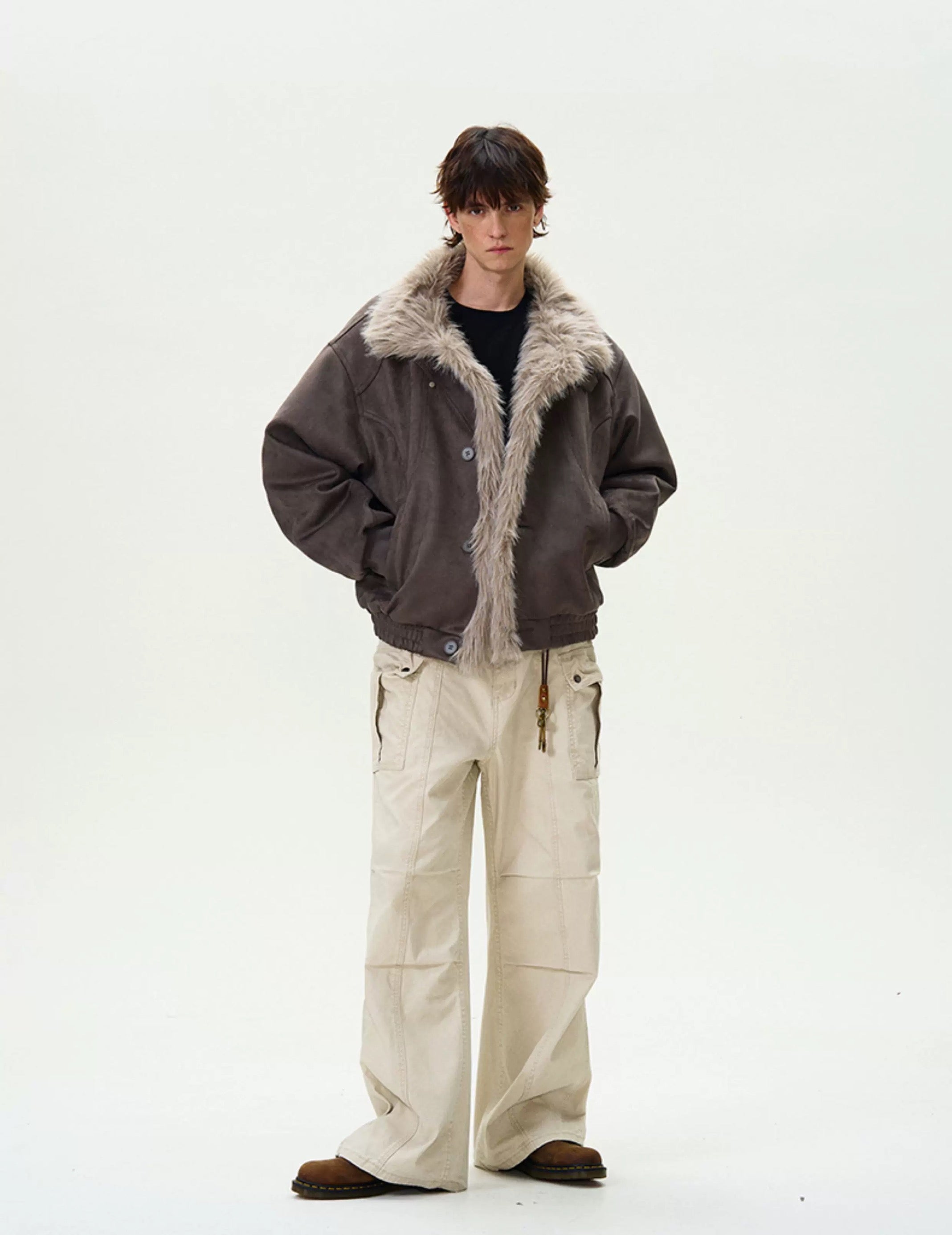 Men’s Vintage Washed Thick Padded Jacket – American Retro Winter Street Coat   FE0043