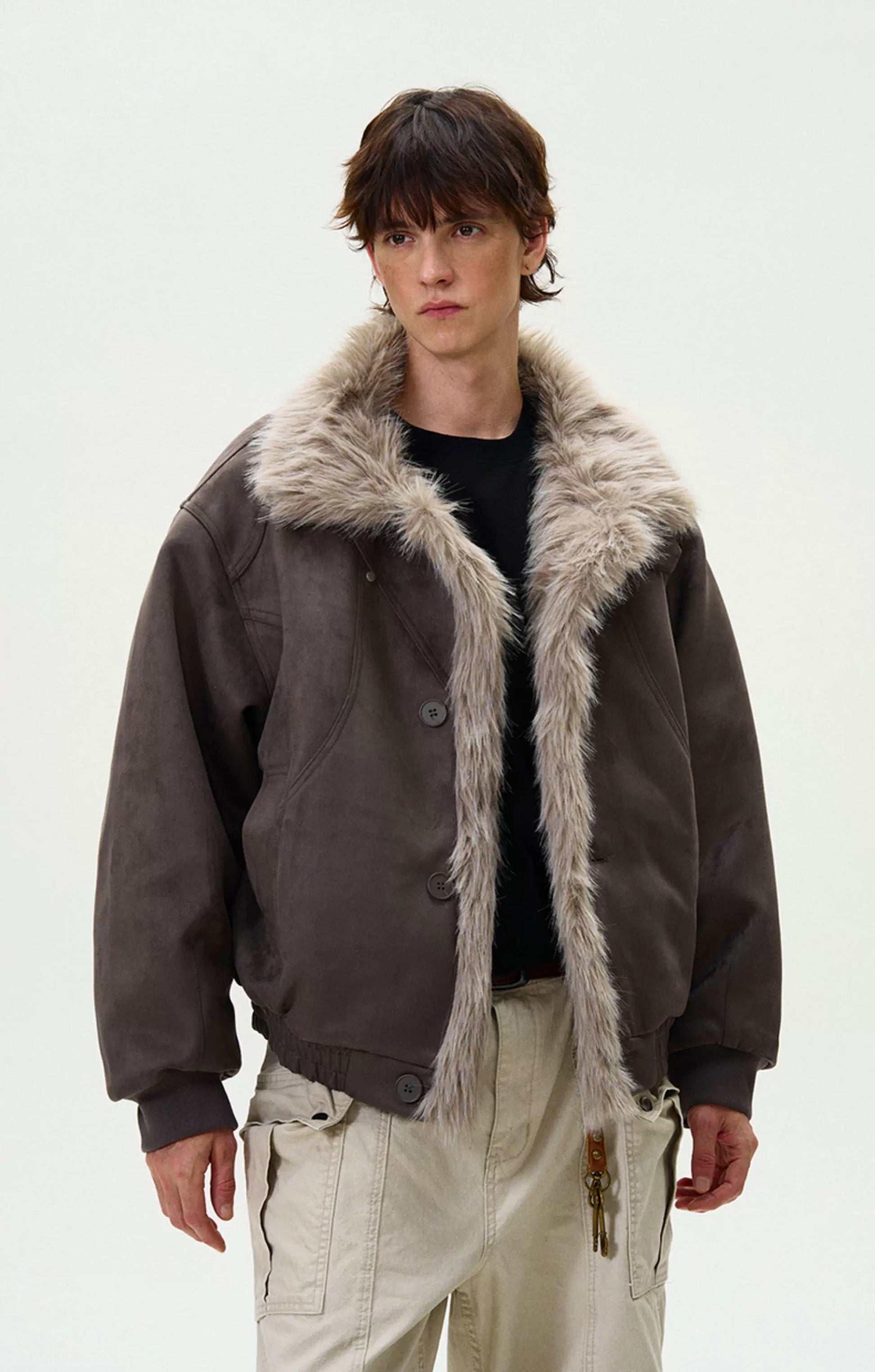 Men’s Vintage Washed Thick Padded Jacket – American Retro Winter Street Coat   FE0043