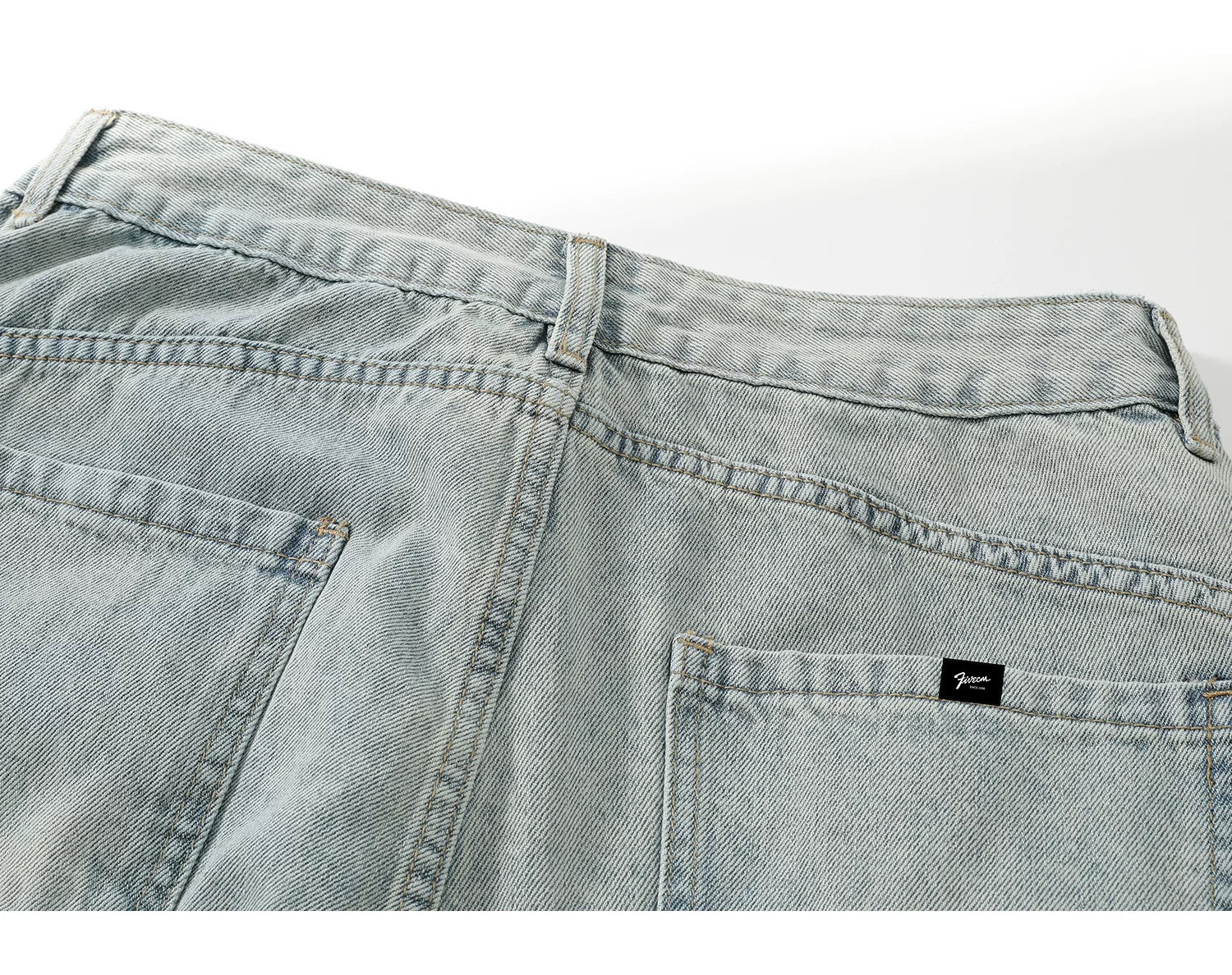 Men’s Vintage Ripped Wide-Leg Jeans – American Retro Streetwear Denim Pants   FE0018