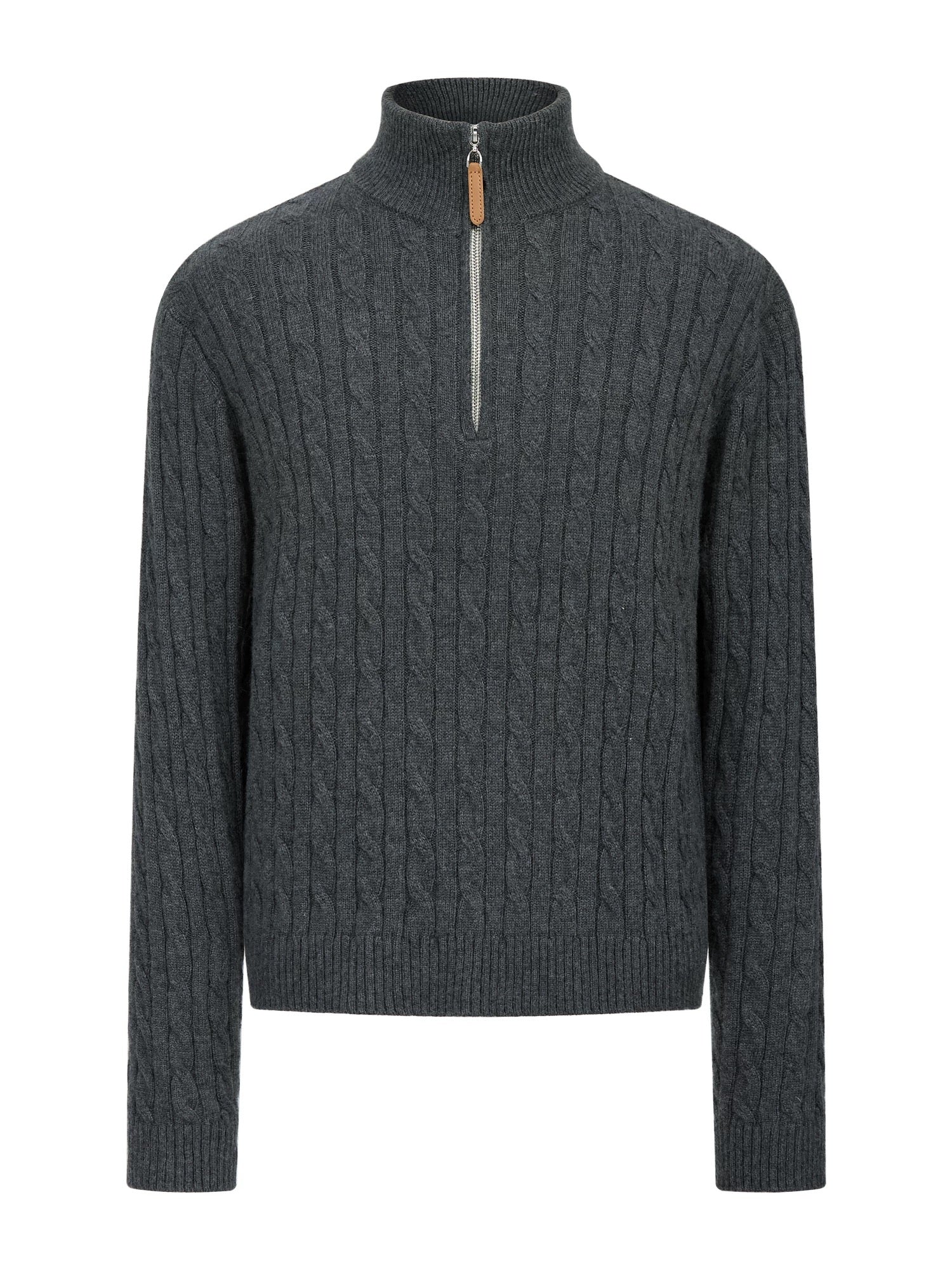 CABLE KNIT HALF-ZIP WOOL SWEATER   FE0222