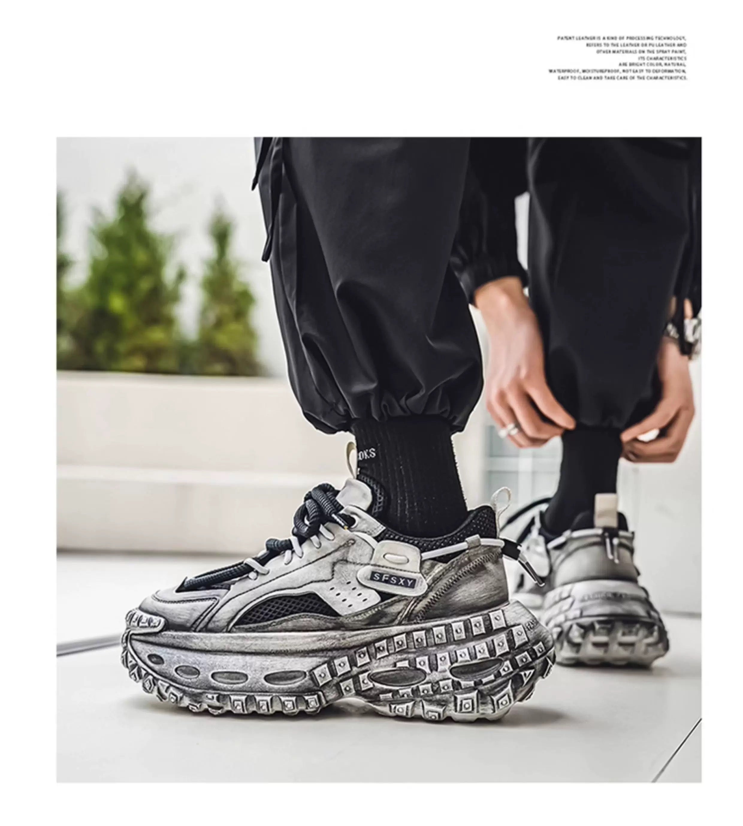 Men’s 2025 New Chunky Sneakers Tire Sole Platform Dad Shoes Fashion Street Style Casual Running ShoesS0016