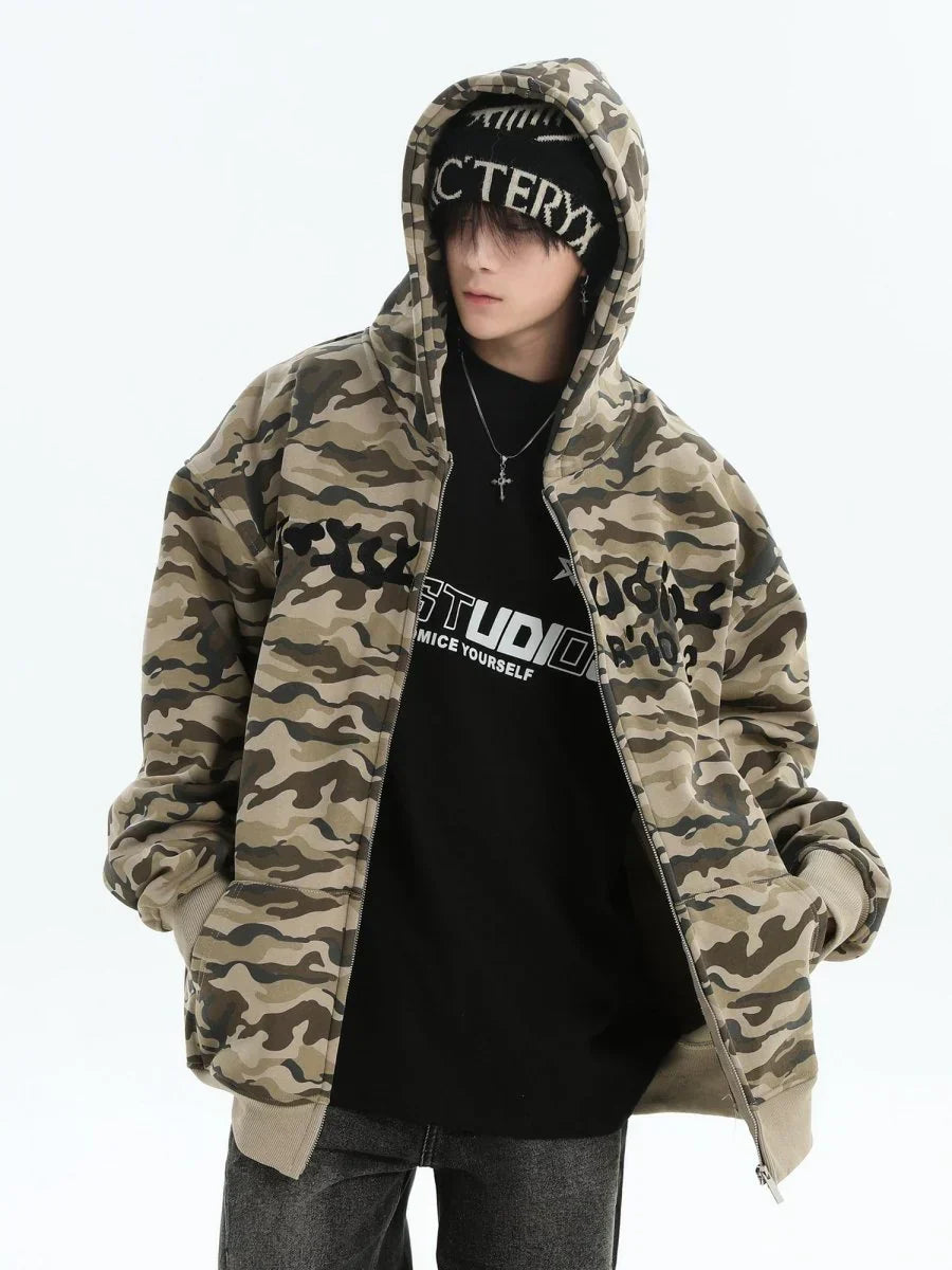 [INSstudios] FULL PRINT CAMOUFLAGE JACKET FE0483