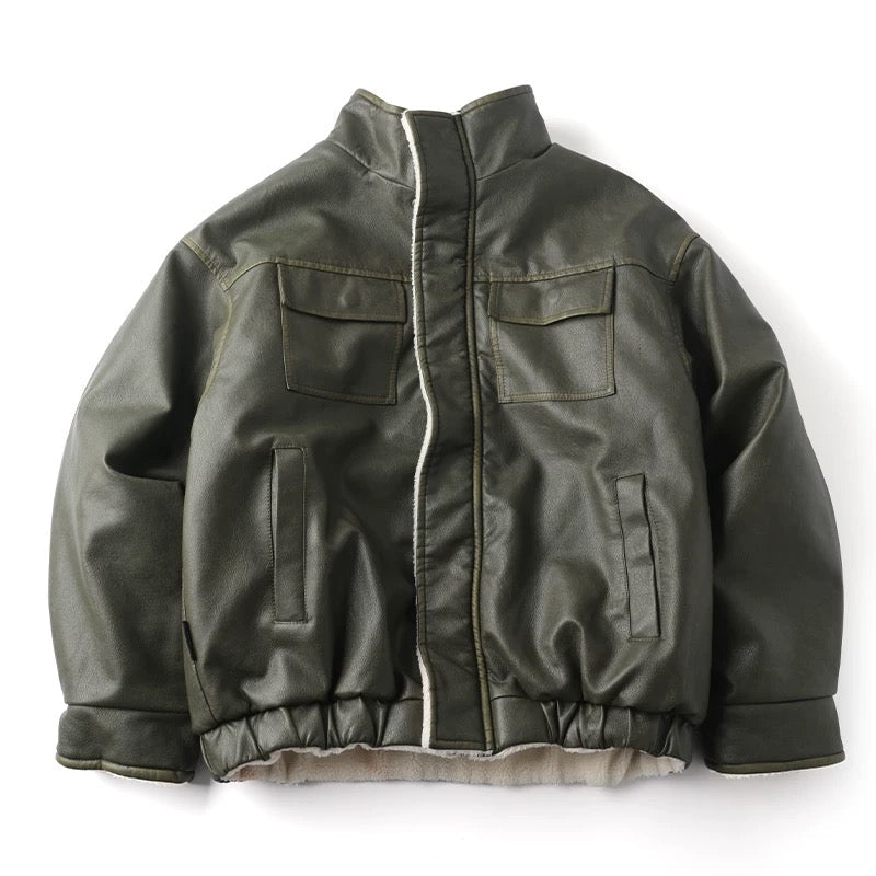 Morandi Brown Thickened Warm Lambswool Streetwear Coat   FE0269