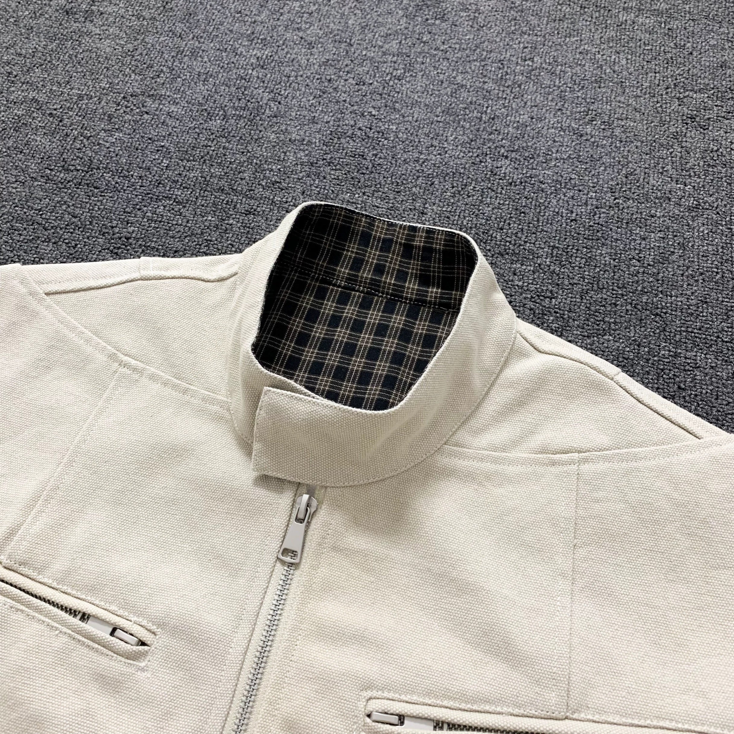 Harrington Stand Collar Utility Jacket – American Vintage Streetwear Coat   FE0064