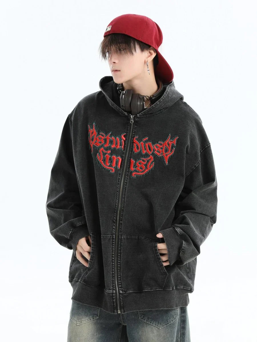 GOTHIC LETTER LOGO DENIM JACKET   FE0122