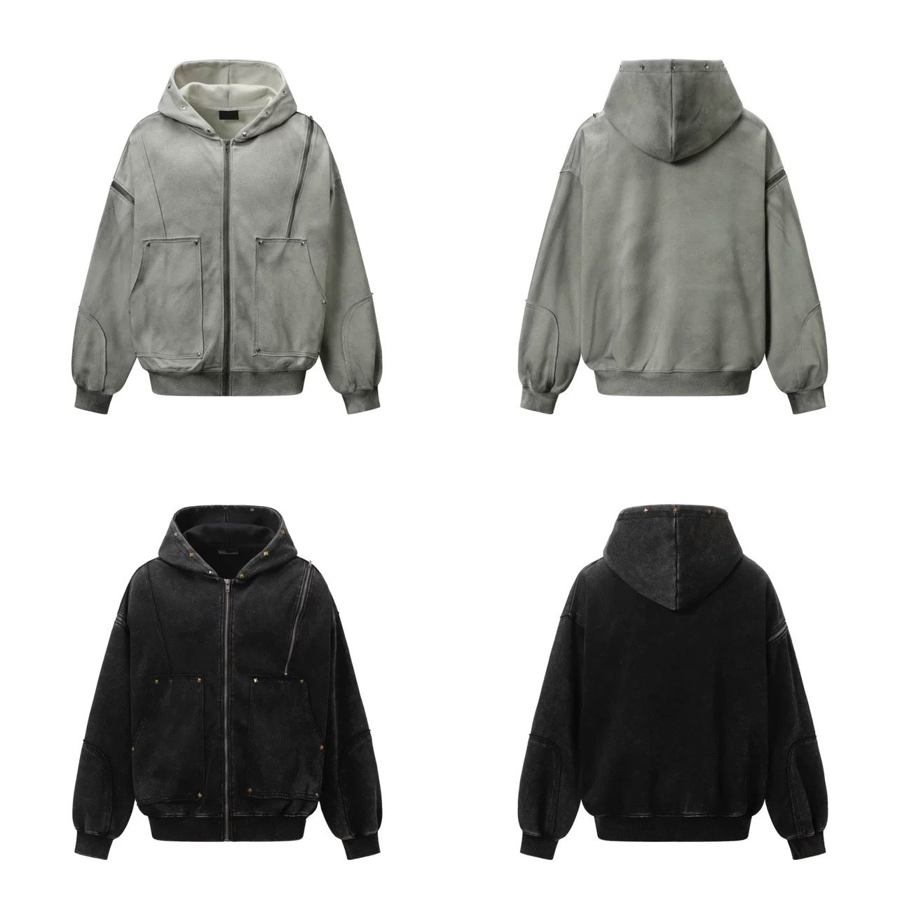 Men’s Zip-Up Streetwear Hoodie  FE0368